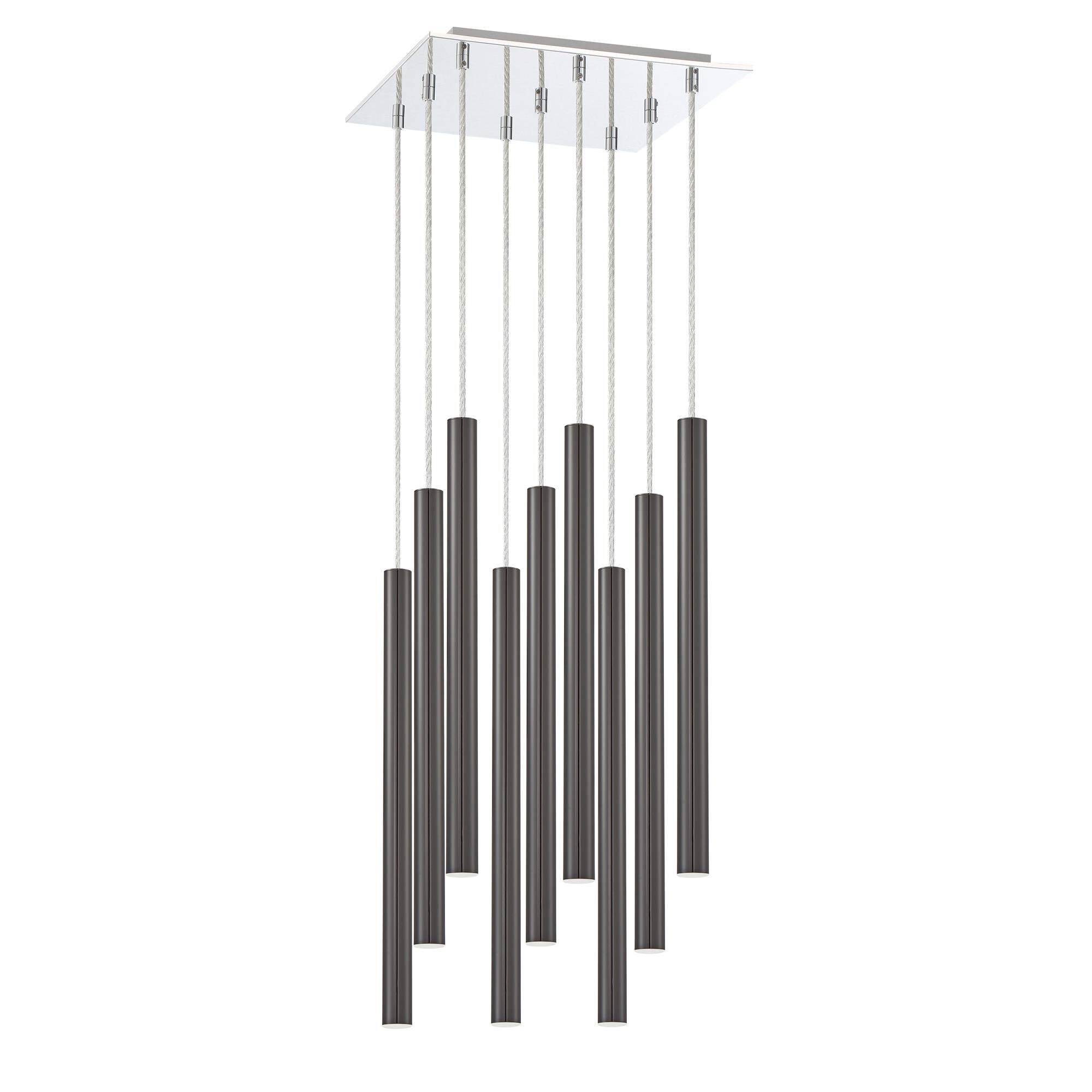 Shown in Chrome finish and Steel glass and Steel shade