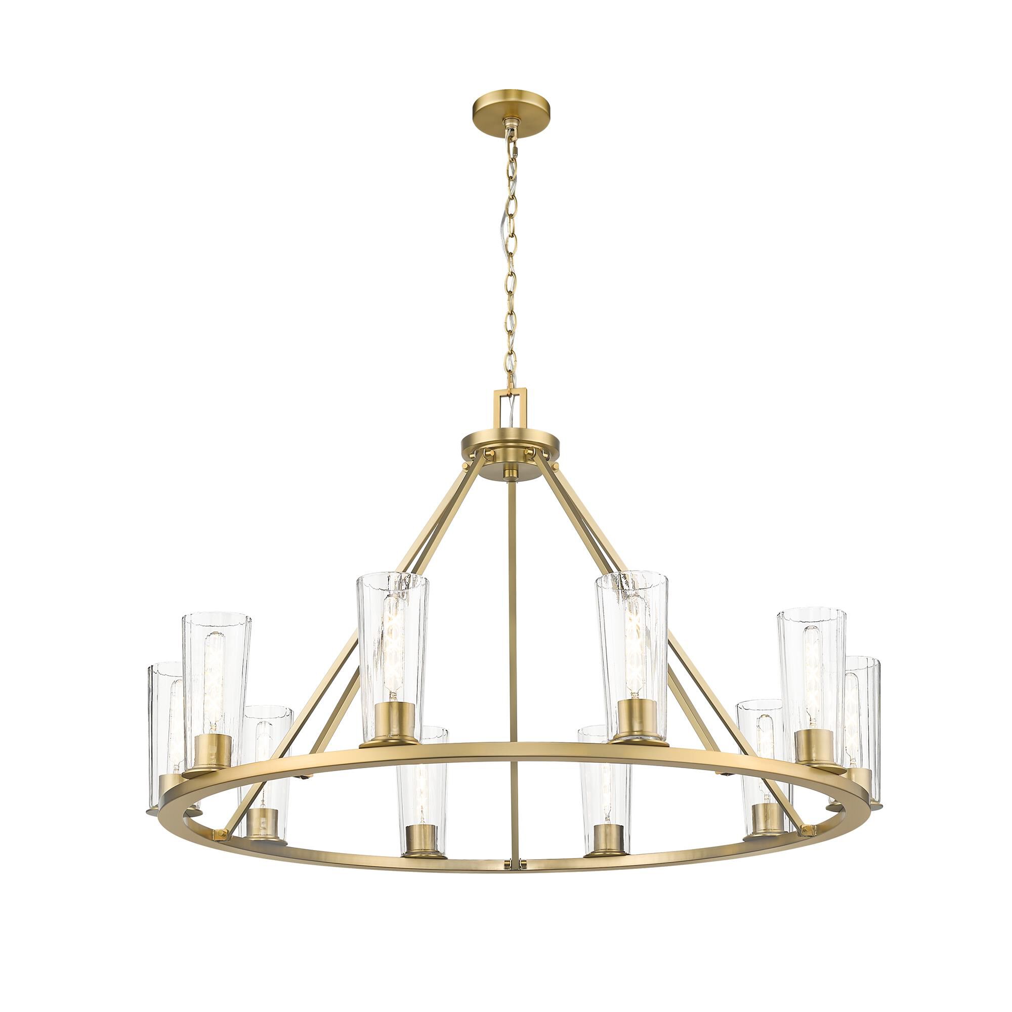 Shown in Modern Gold finish and Clear glass and Clear shade