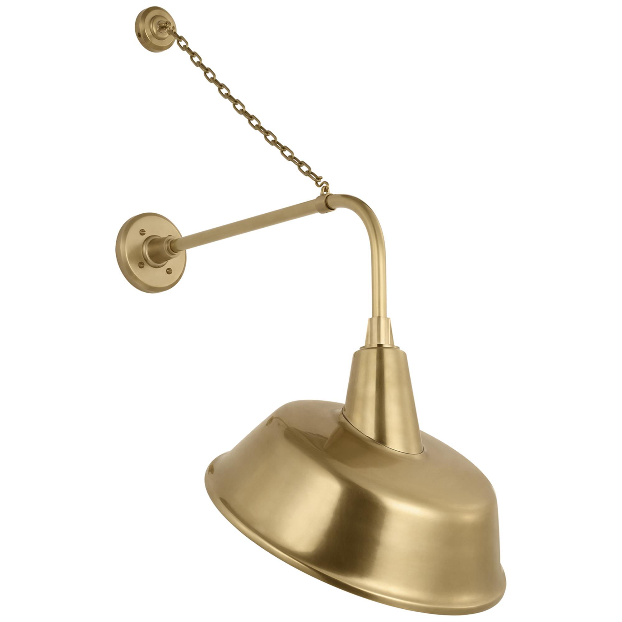 Shown in Hand-Rubbed Antique Brass finish and Gold shade