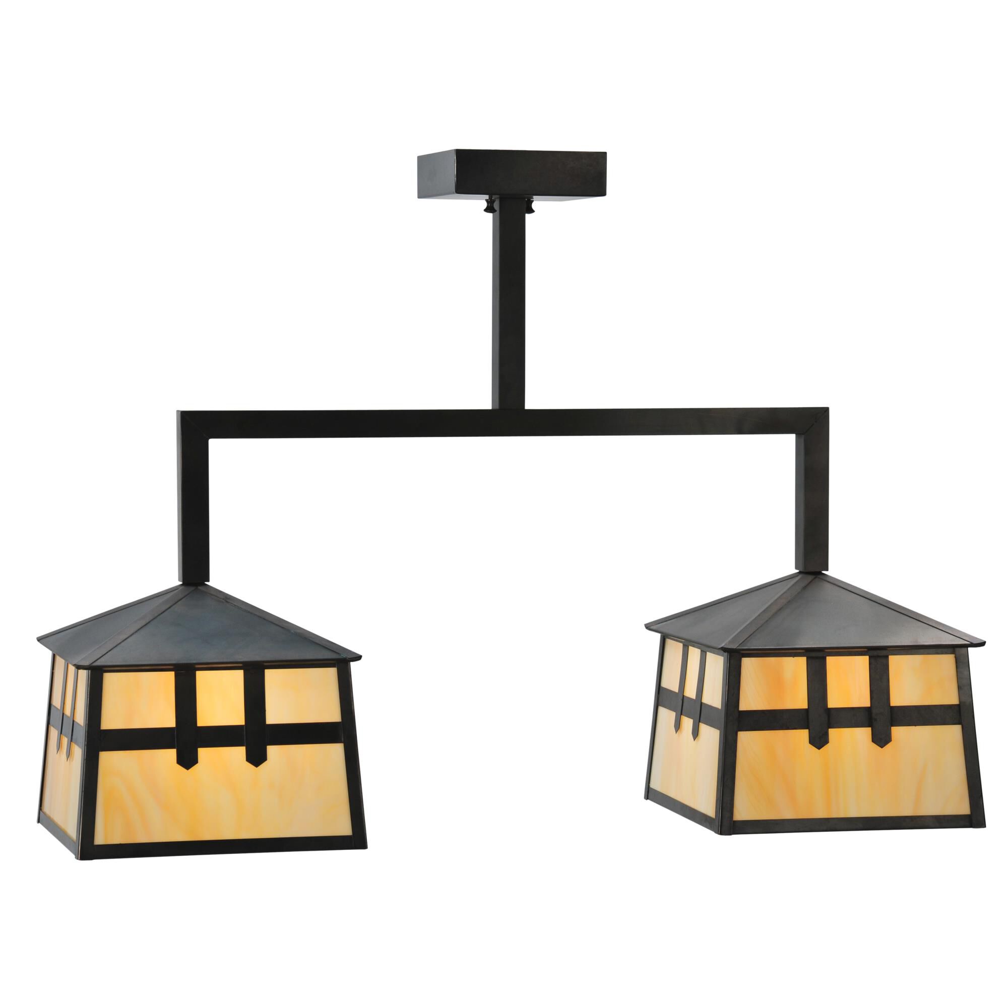 Stillwater Double Cross Mission 33 Inch 2 Light Linear Suspension Light by Meyda Lighting