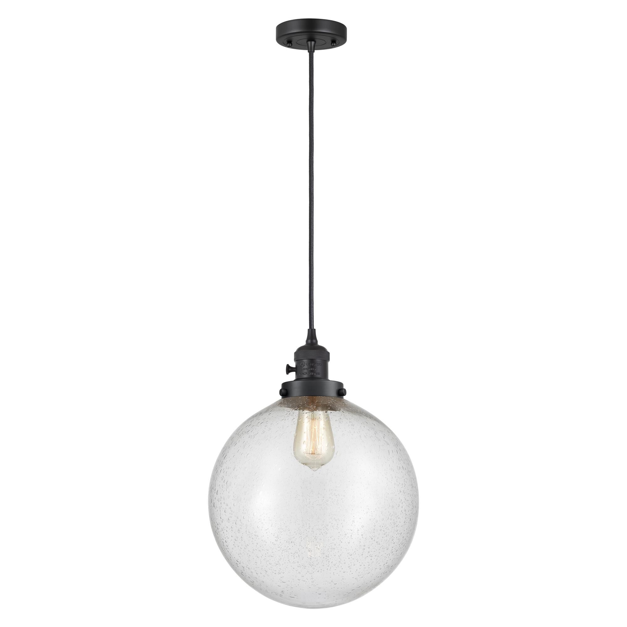 Shown in Matte Black finish and Seedy glass