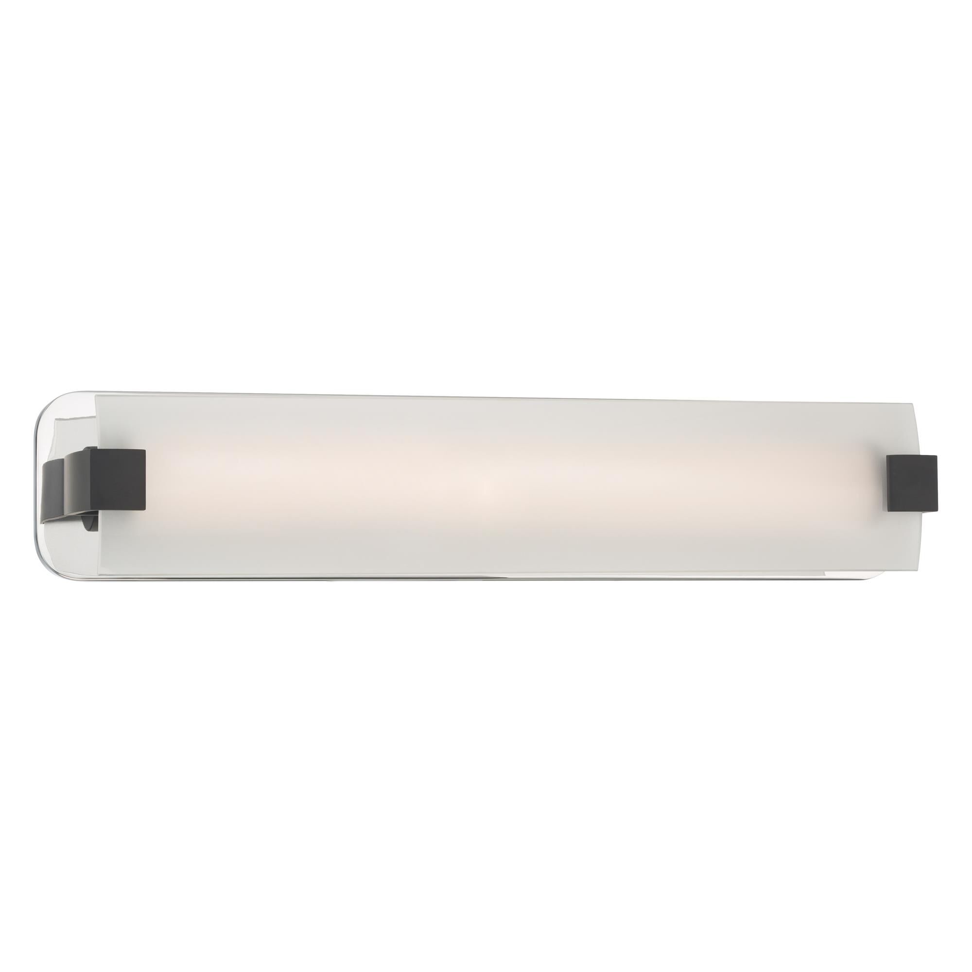 Shown in Chrome and Dark Matte Black finish and Etched White glass