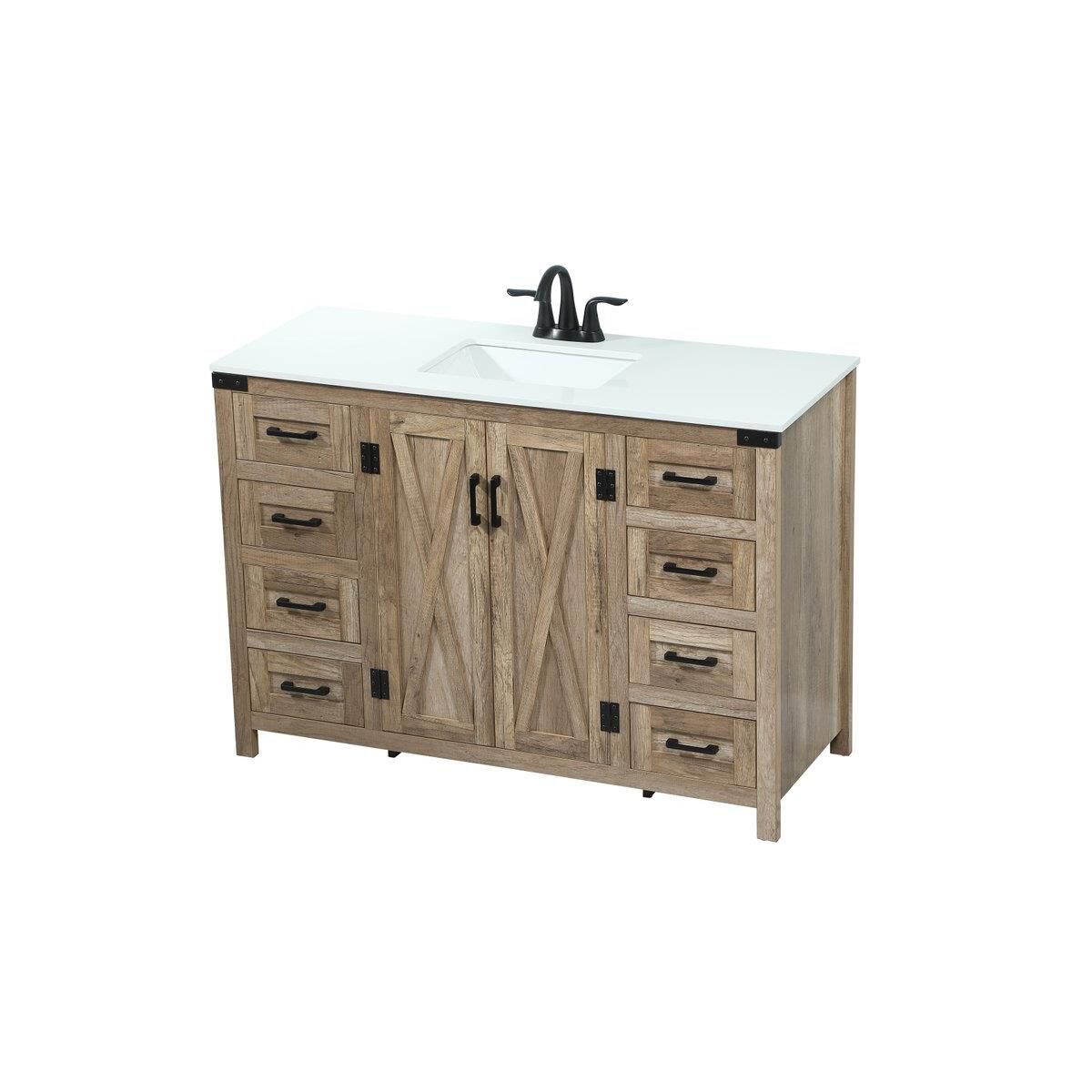 Shown in Natural Oak finish and Without Backsplash accent