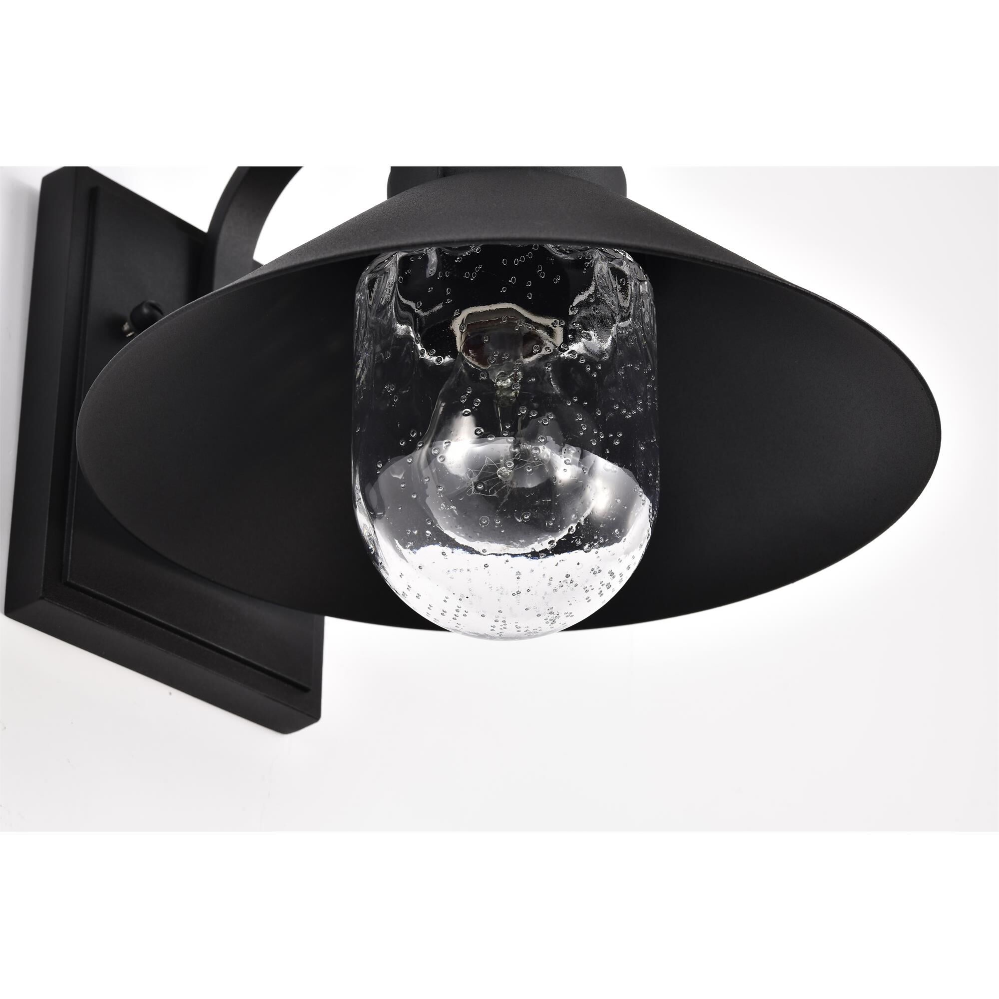 Shown in Black finish and Clear Seeded glass