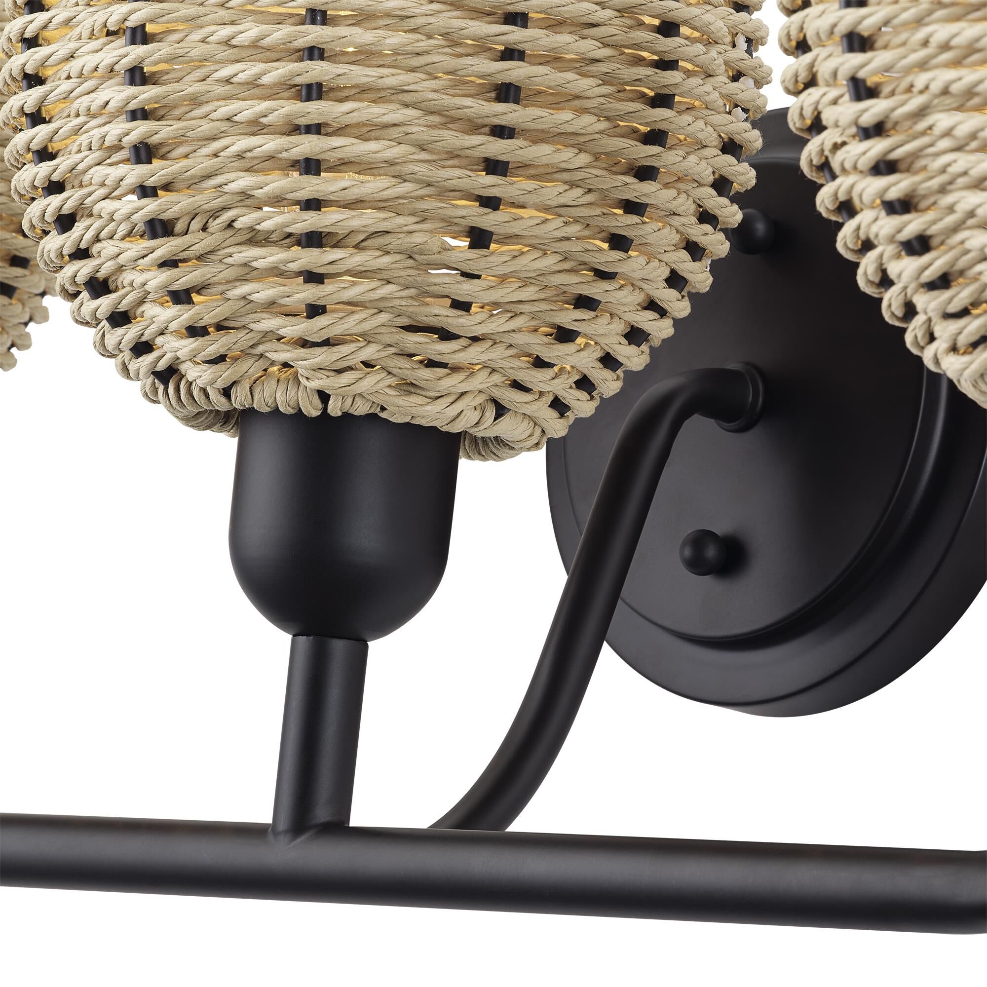 Shown in Bronze finish and Hand-Woven French Beige Paper Rope shade