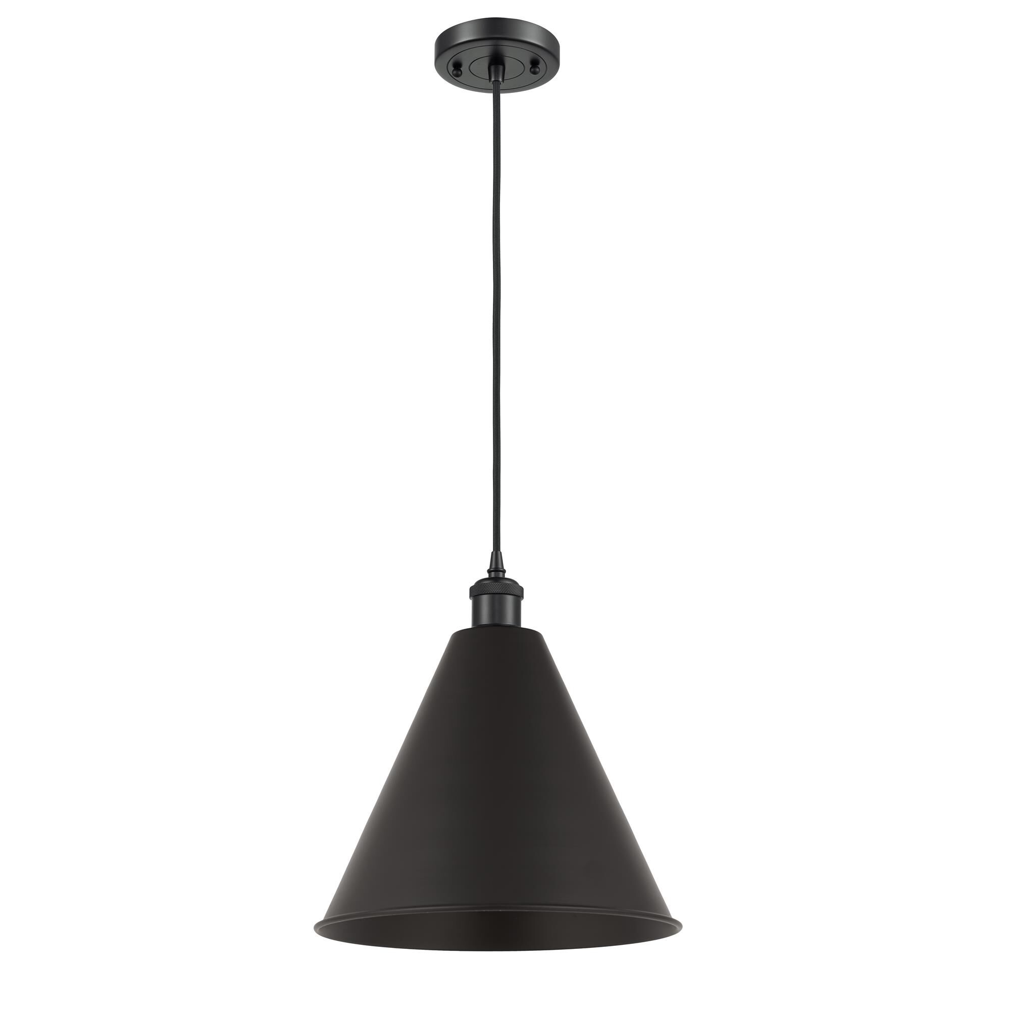 Shown in Matte Black finish and Matte Black Ballston Cone shade