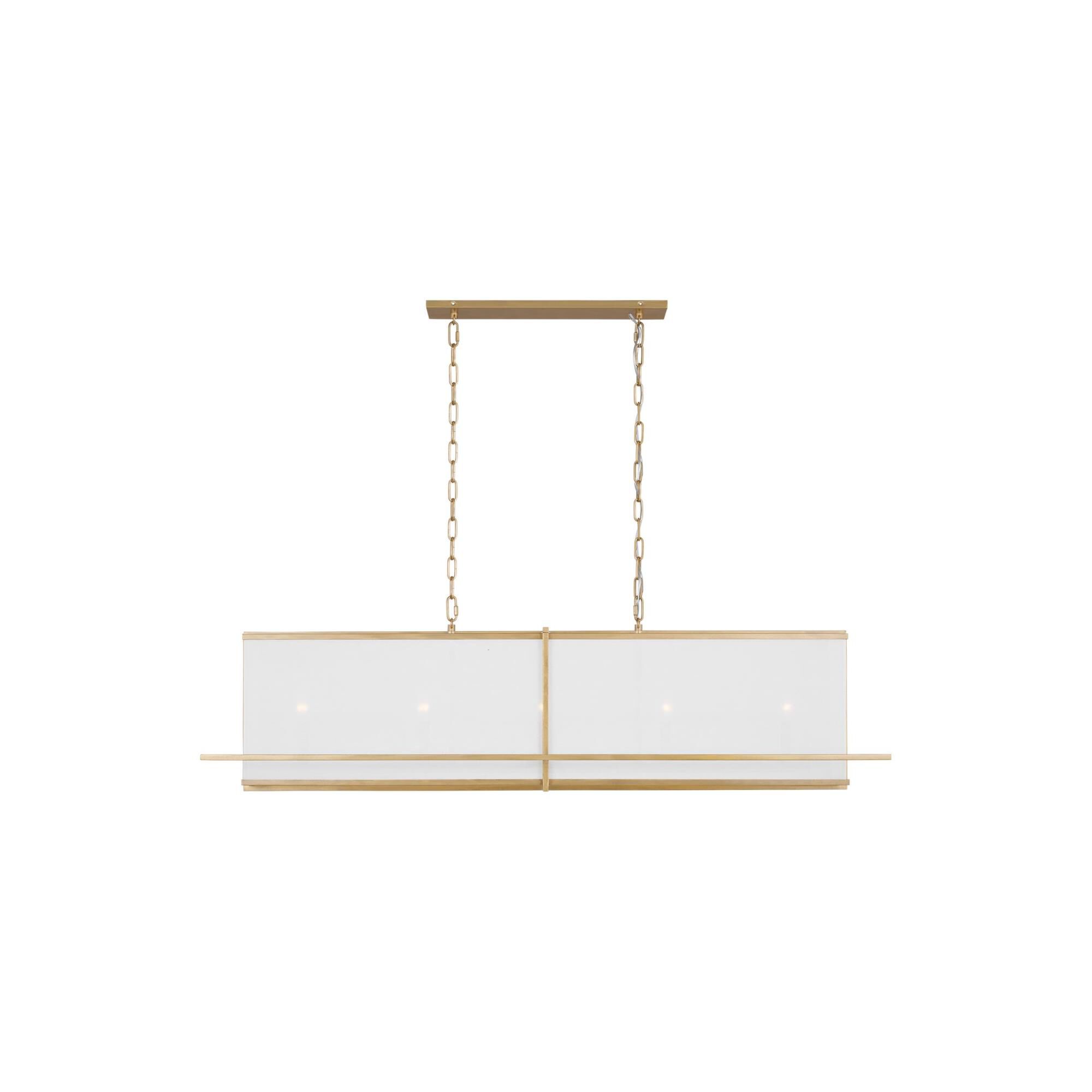 Shown in Coastal Gild finish and White Linen Fabric shade