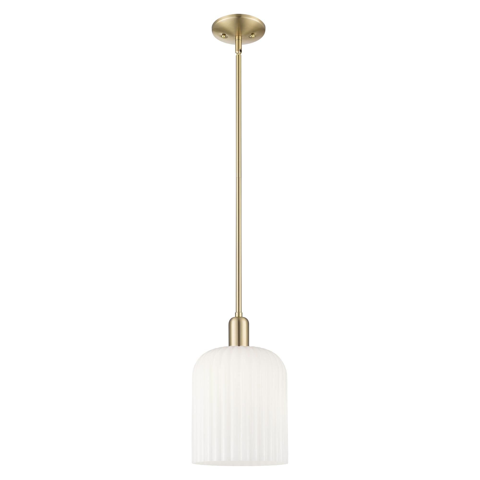 Shown in Champagne Bronze finish and Gloss White glass