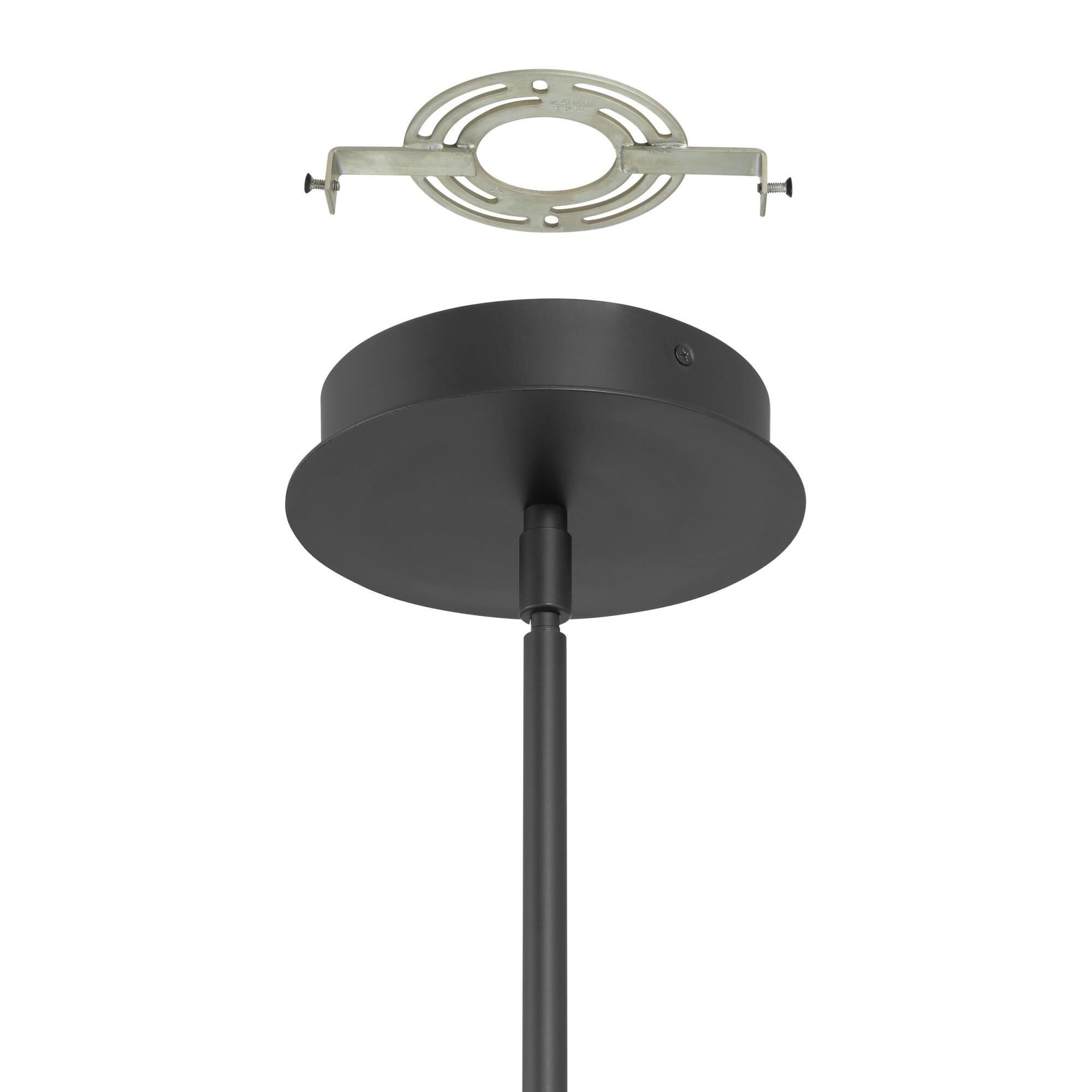 Shown in Matte Black finish and Clear Ribbed, White glass