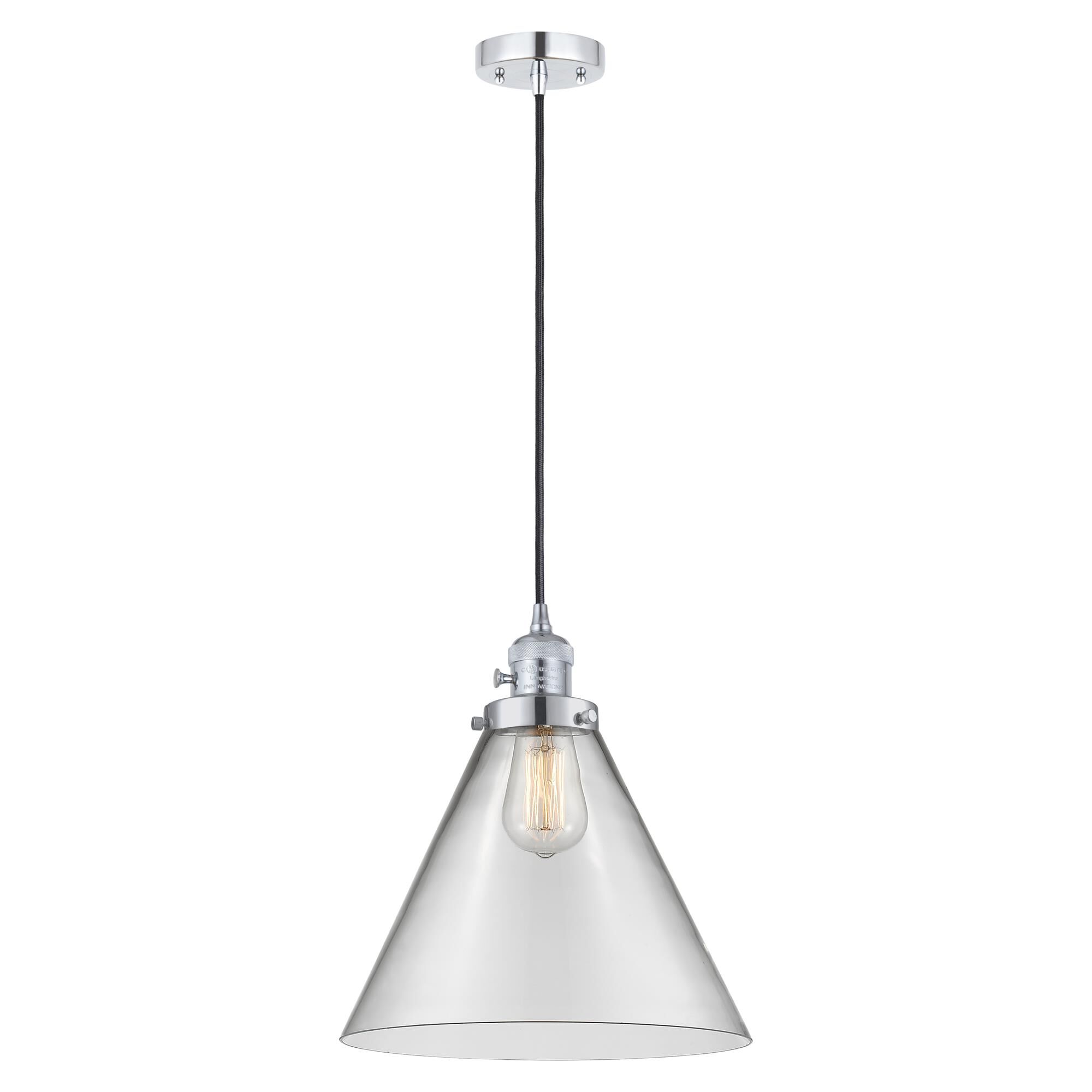 Shown in Polished Chrome finish and Clear glass