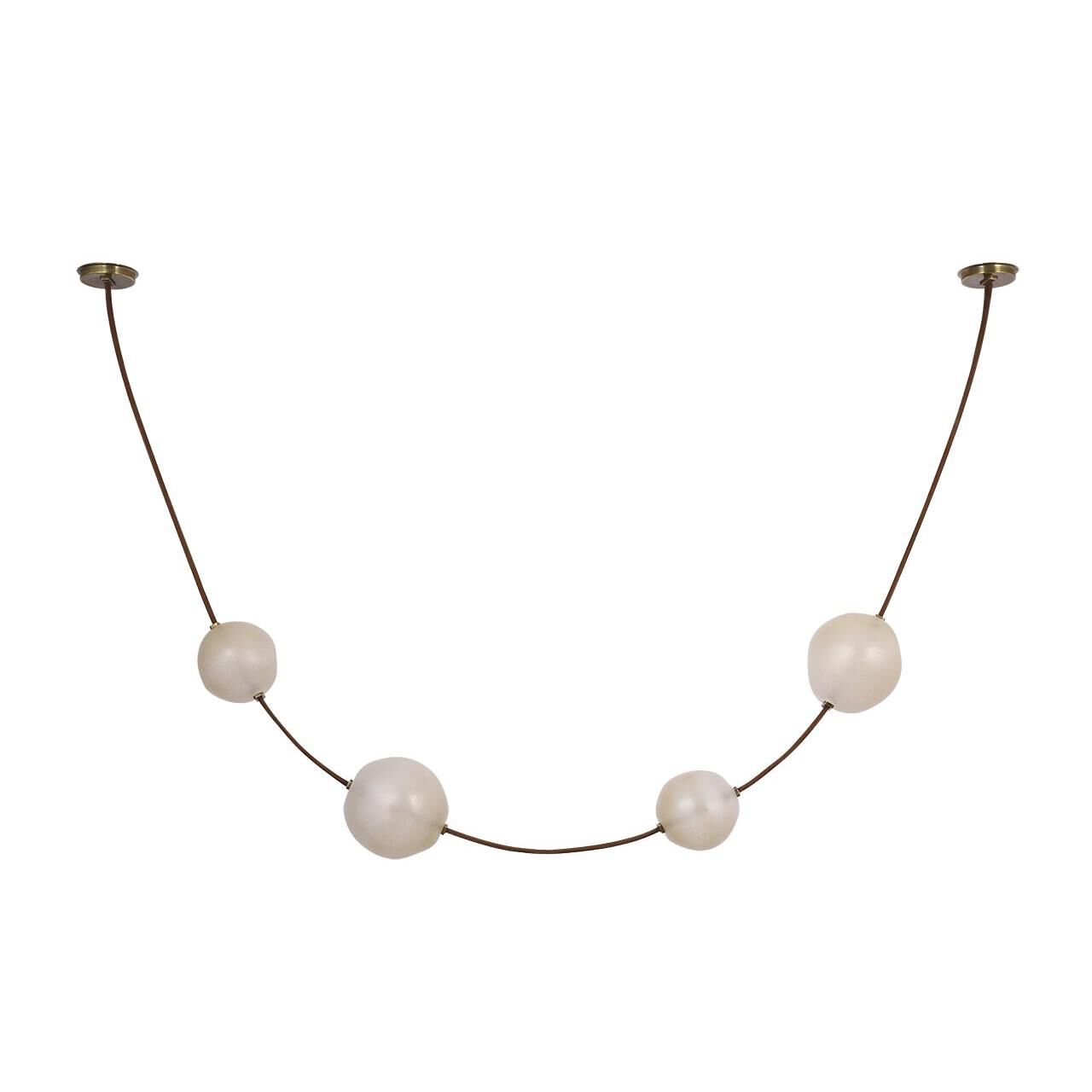 Shown in Russet Suede And Mottled Brass finish and Fizzy Nude glass