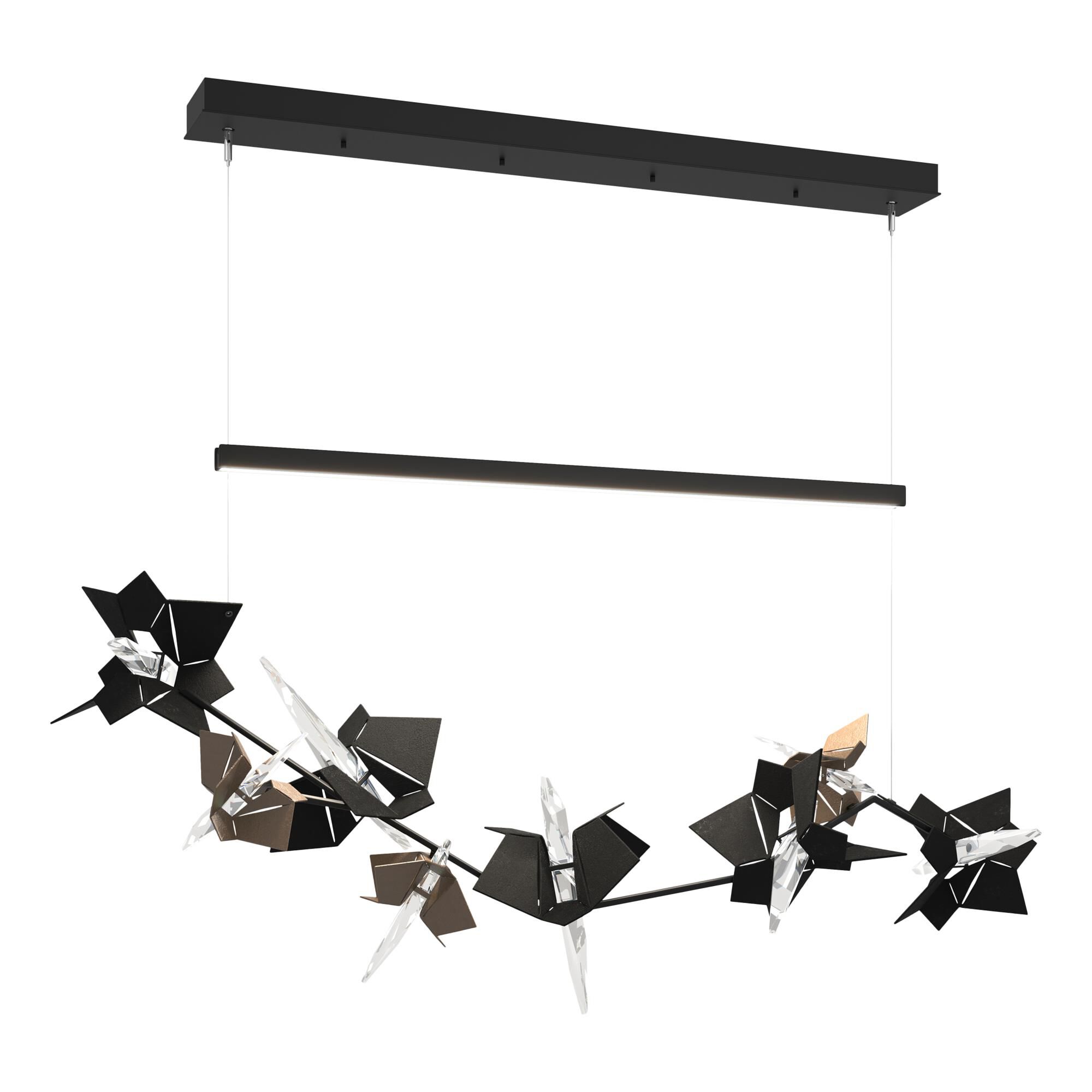 Shown in Black finish and Swarovski crystal and Black glass and Bronze accent