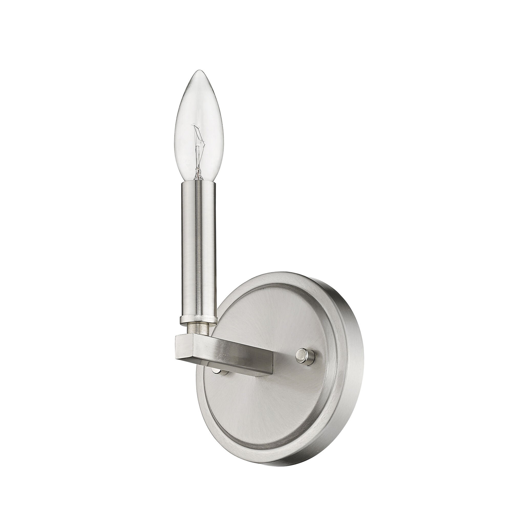 Shown in Satin Nickel finish and -- glass and -- shade