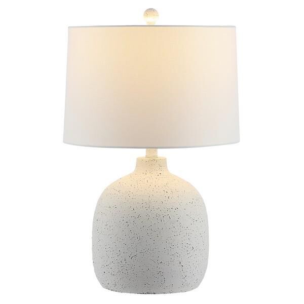 Shown in White Speckle finish and Tapered Cotton shade