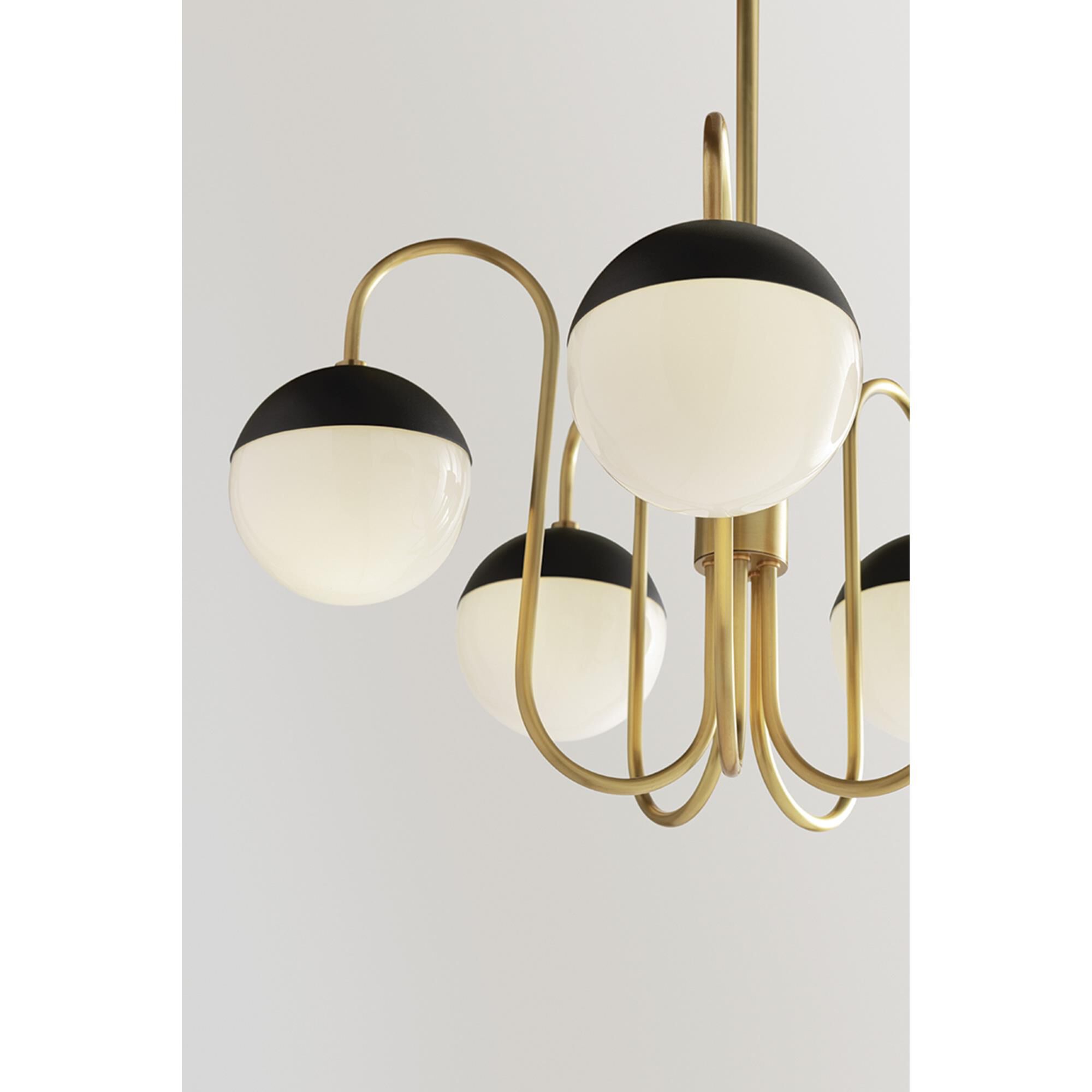 Shown in Aged Brass - Black finish and Opal Glossy glass