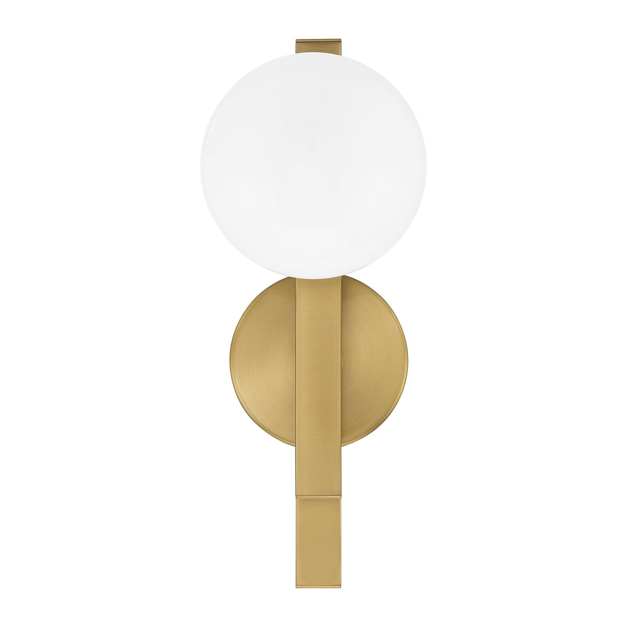 Shown in Brushed Gold finish and Opal glass