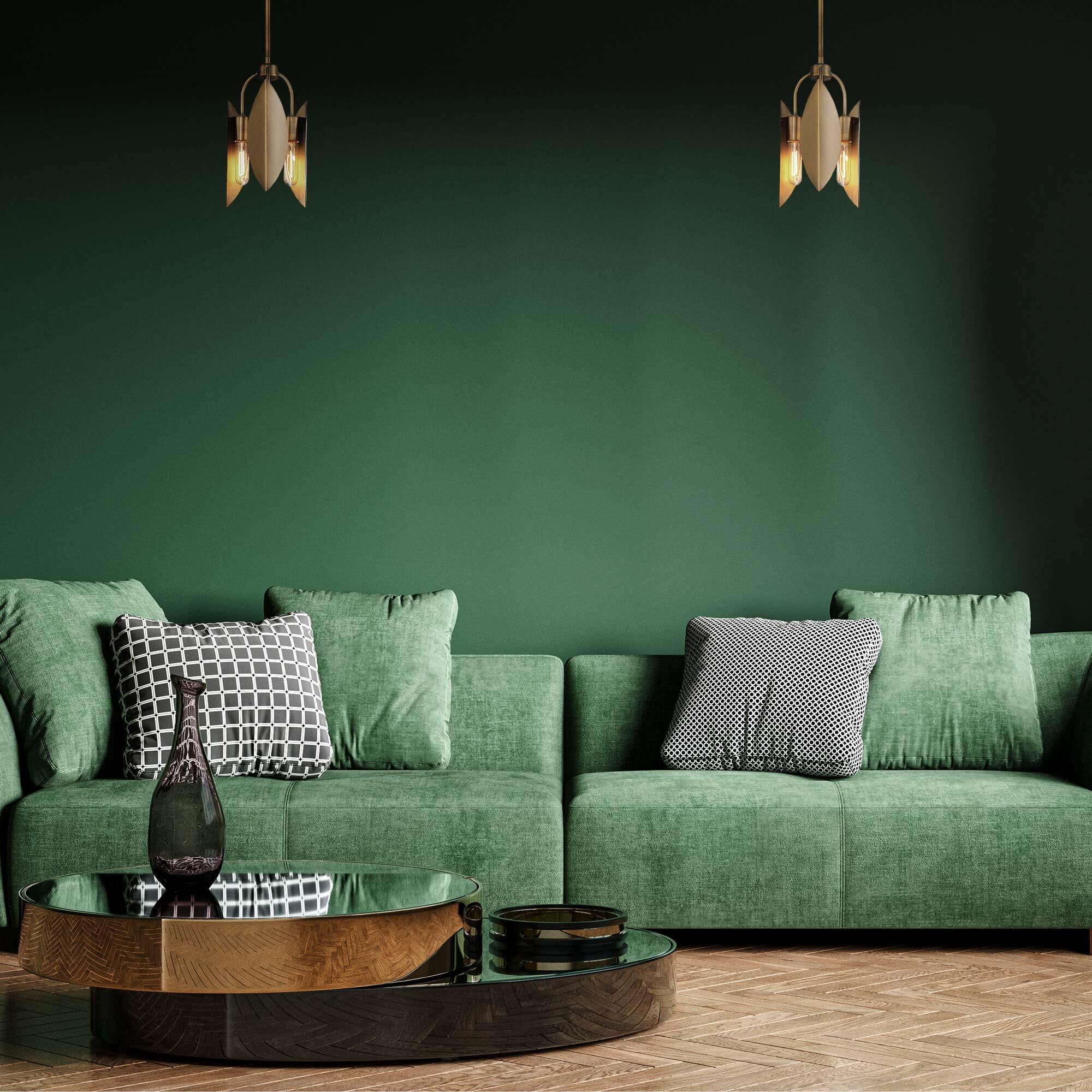 Shown in Old Satin Brass finish and Metal shade