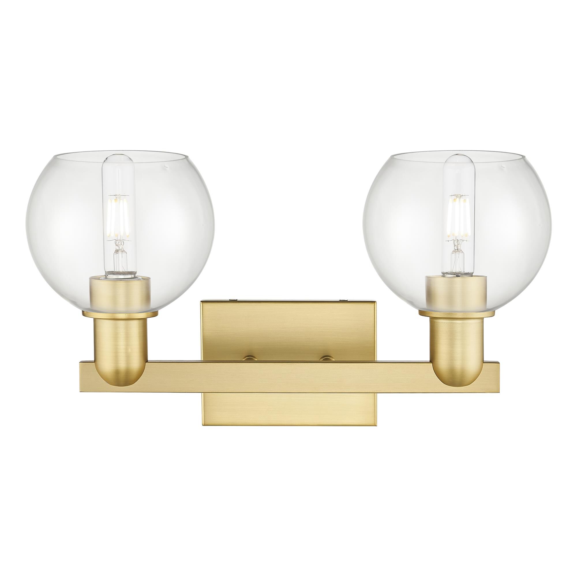 Shown in Satin Gold finish and Clear glass