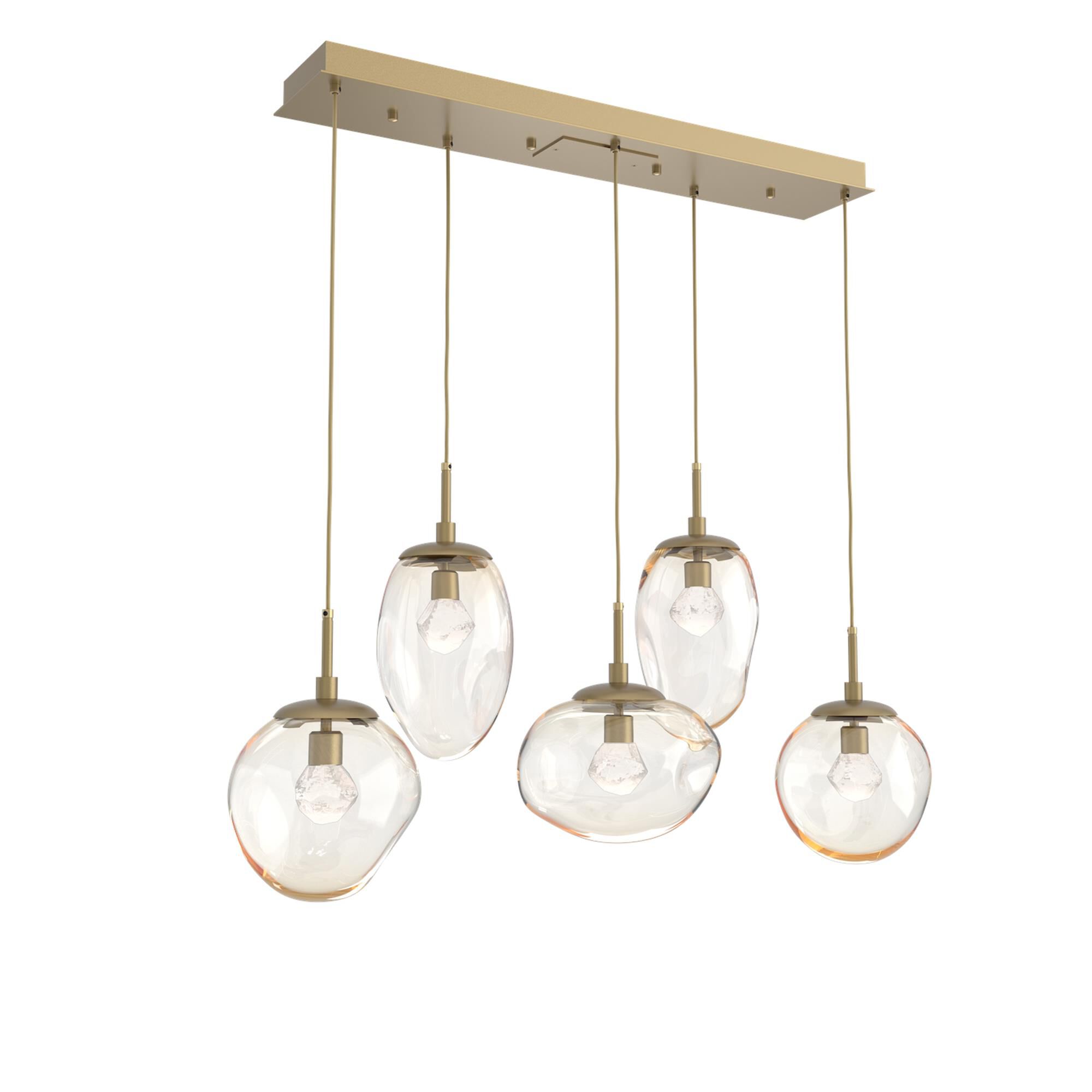 Shown in Gilded Brass finish and Zircon Inner Amber Outer glass
