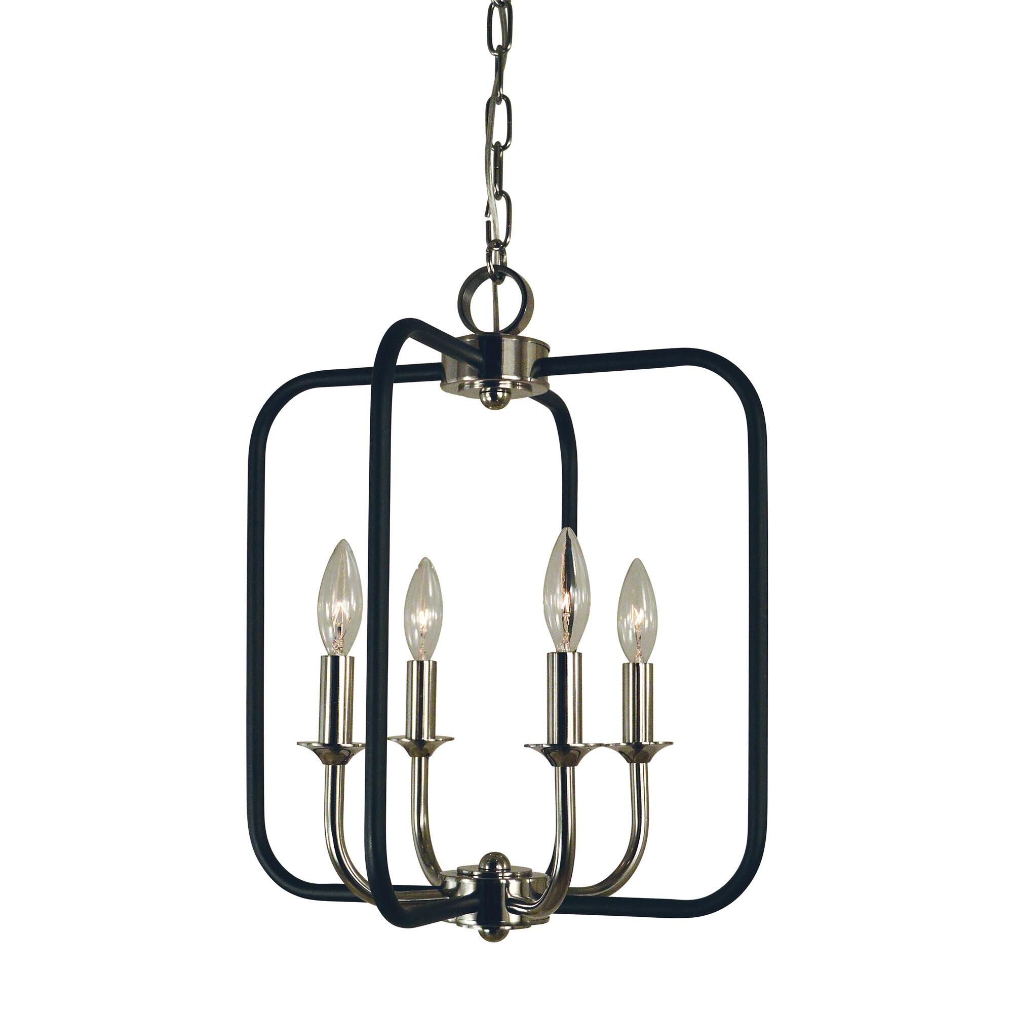 Shown in Polished Nickel With Matte Black Accents finish and Matte Black accent