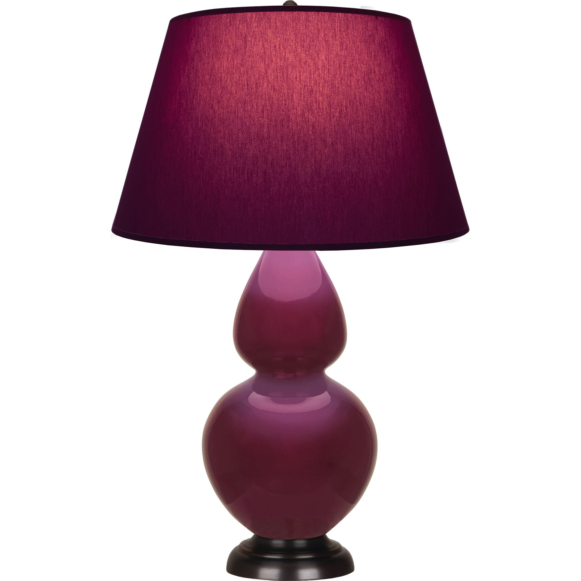 Shown in Sugar Plum Glazed finish and Plum with Lavender Lining shade and Deep Patina Bronze accent