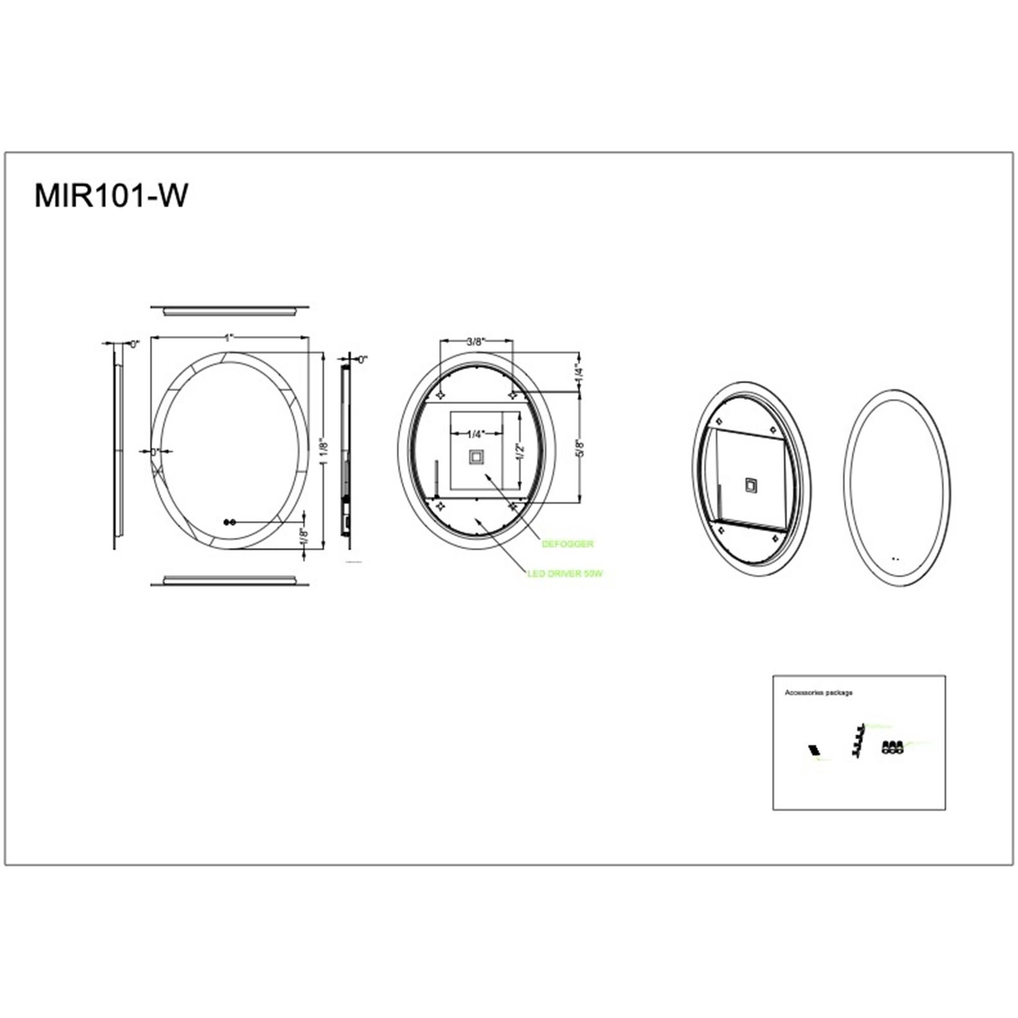 30 Inch Tall LED Lighted Mirror,