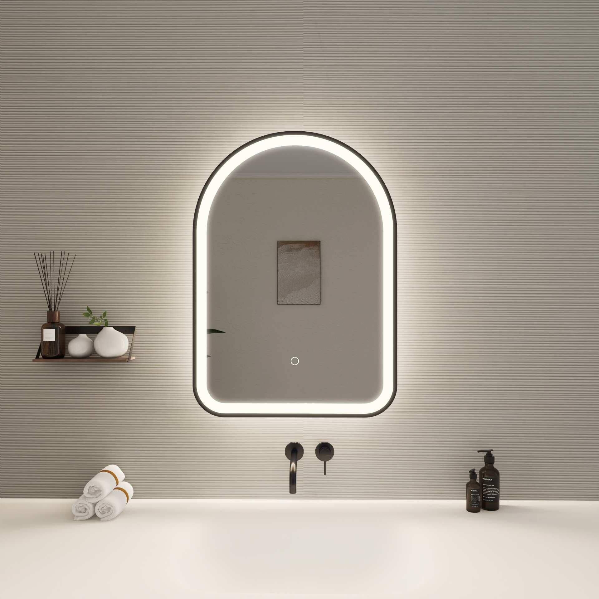 Harmoni 28 Inch Arched LED Lighted Mirror by Elegant Decor