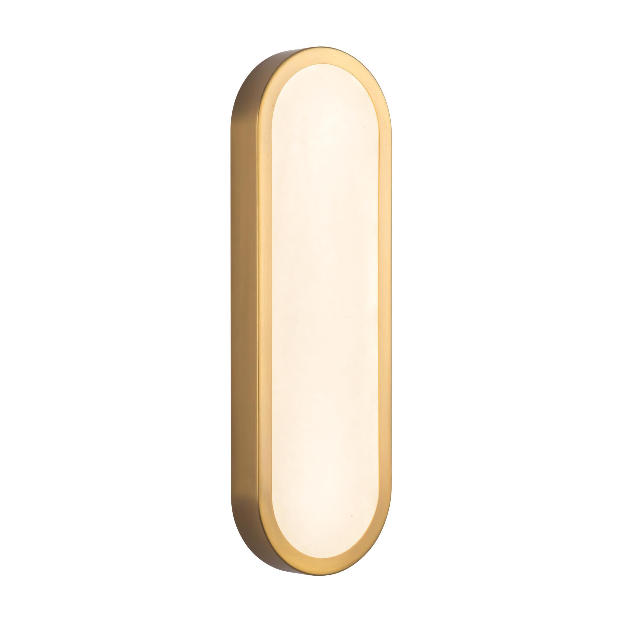 Shown in Brushed Gold finish and Alabaster glass