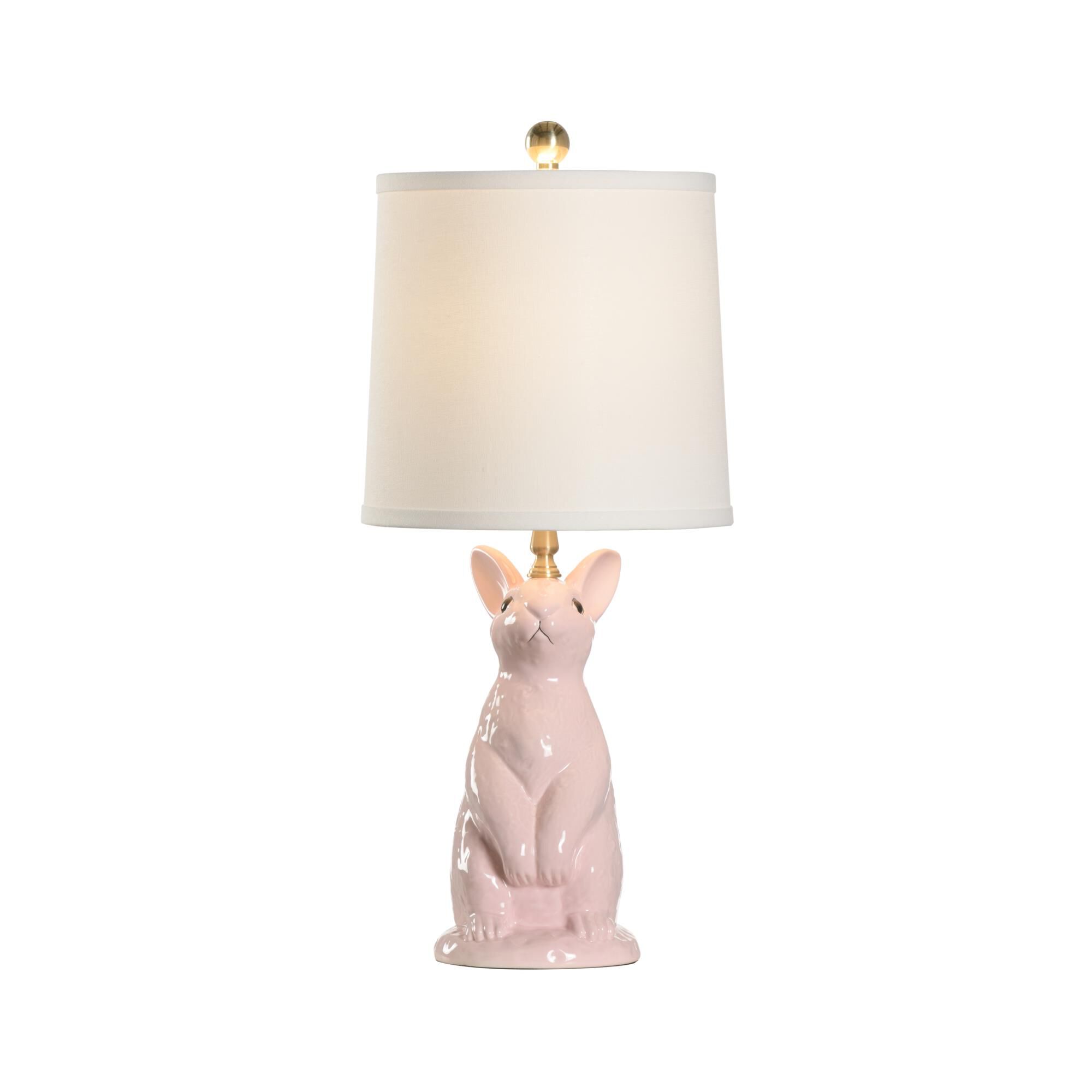 Shown in Pink finish and Linen shade