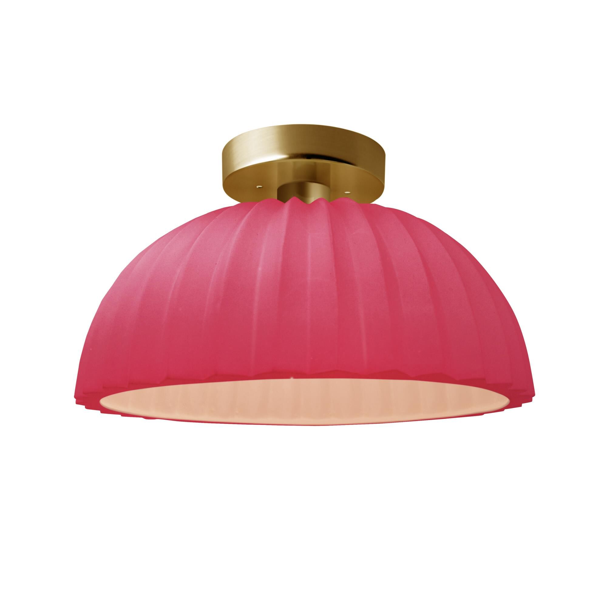 Shown in Brushed Brass finish and Cerise shade
