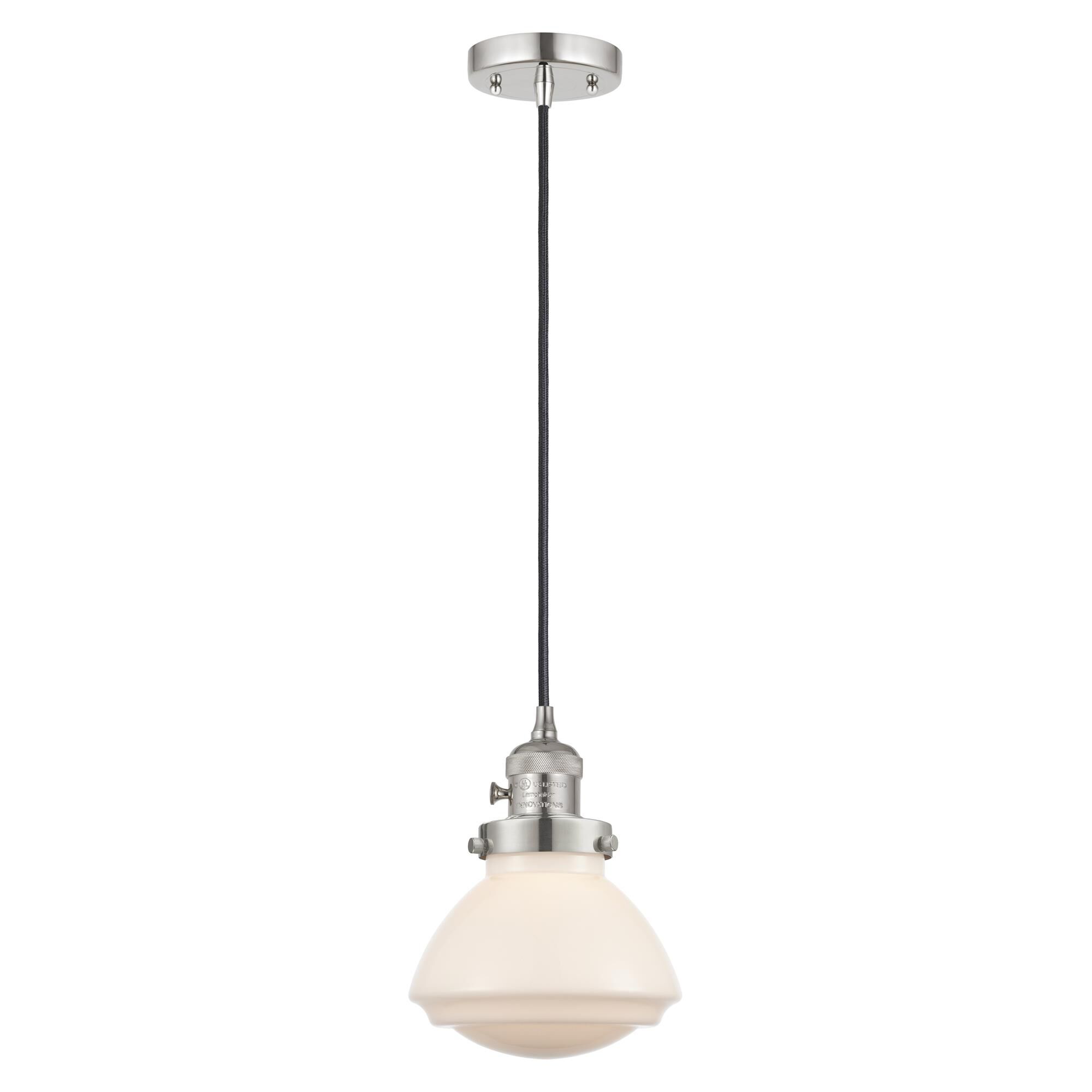 Shown in Polished Nickel finish and Matte White glass