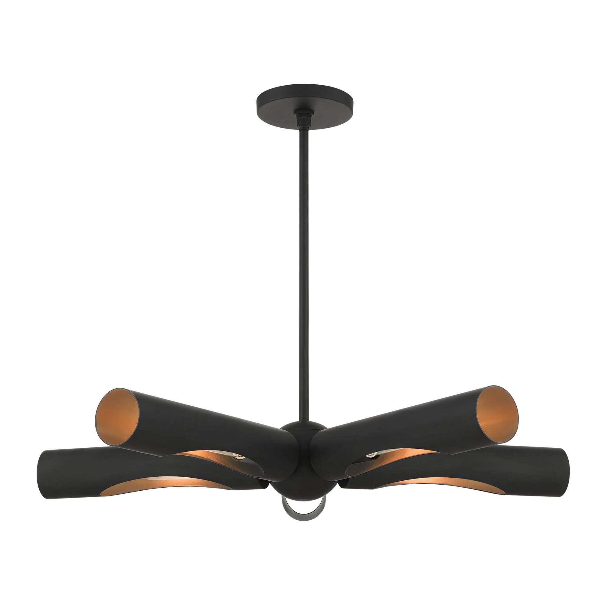 Shown in Black finish and Hand Welded Black  With Gold Finish Inside shade