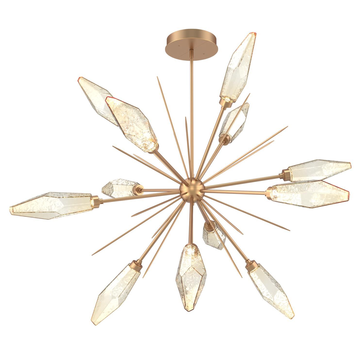 Shown in Novel Brass finish and Chilled Blown And Amber glass