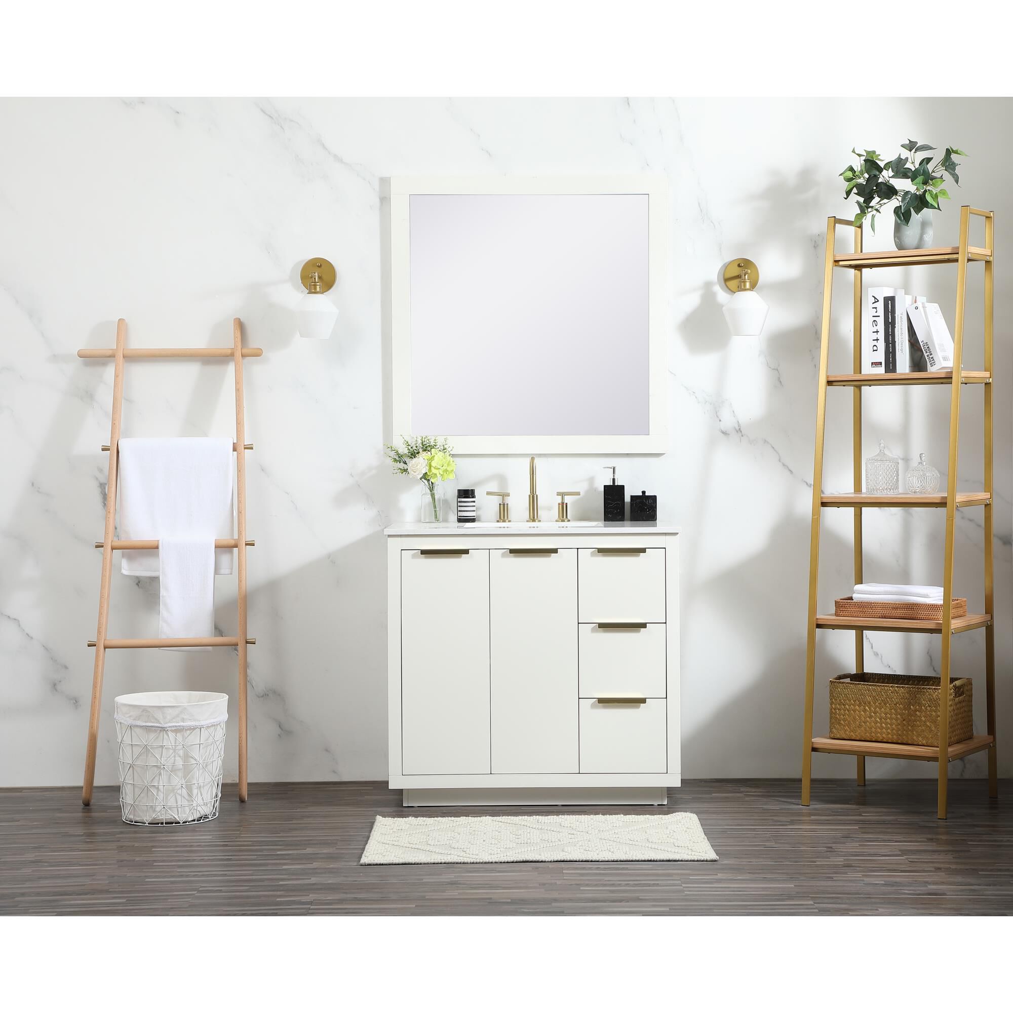 Shown in White finish