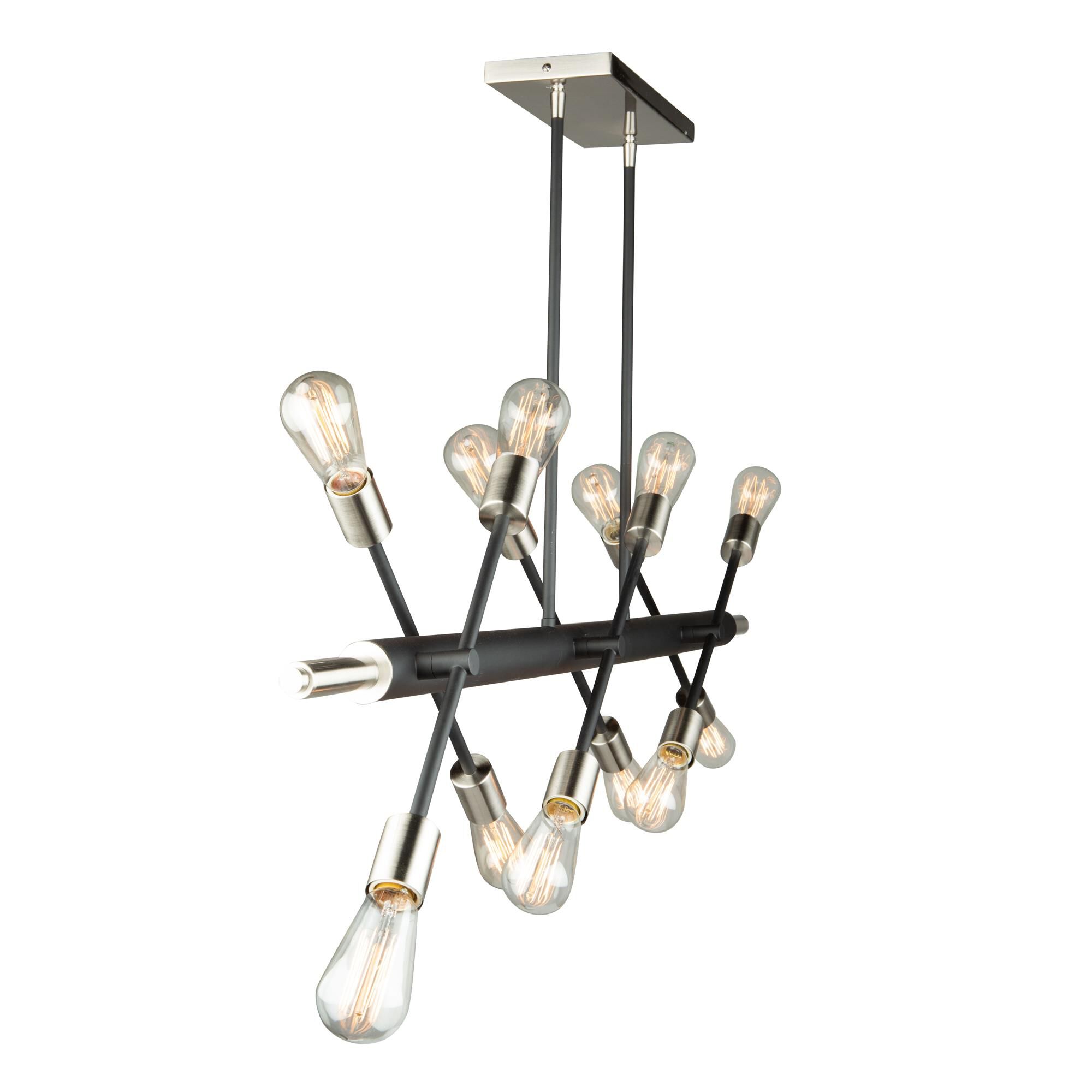 Shown in Matte Black and Brushed Nickle finish