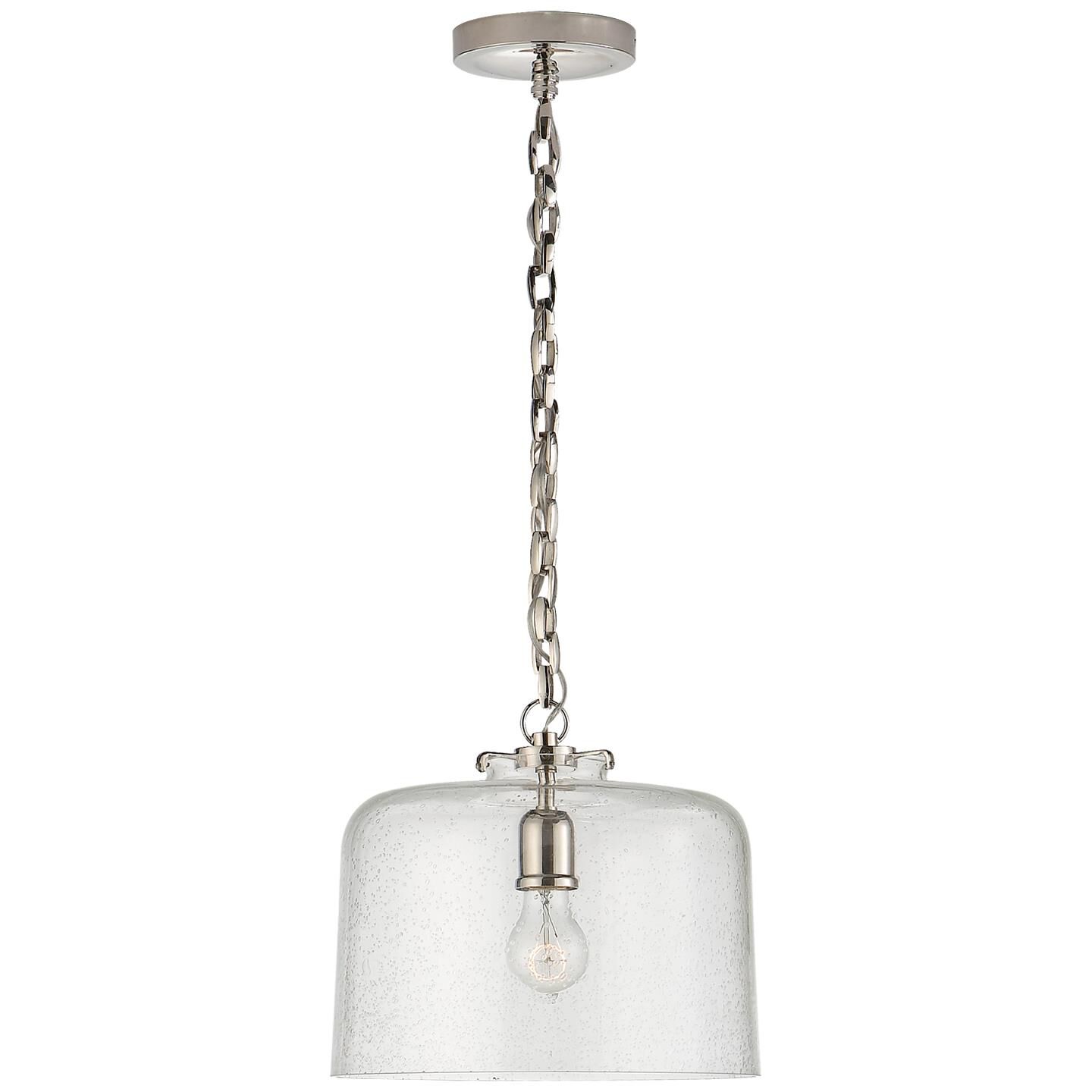 Shown in Polished Nickel finish and Seeded glass