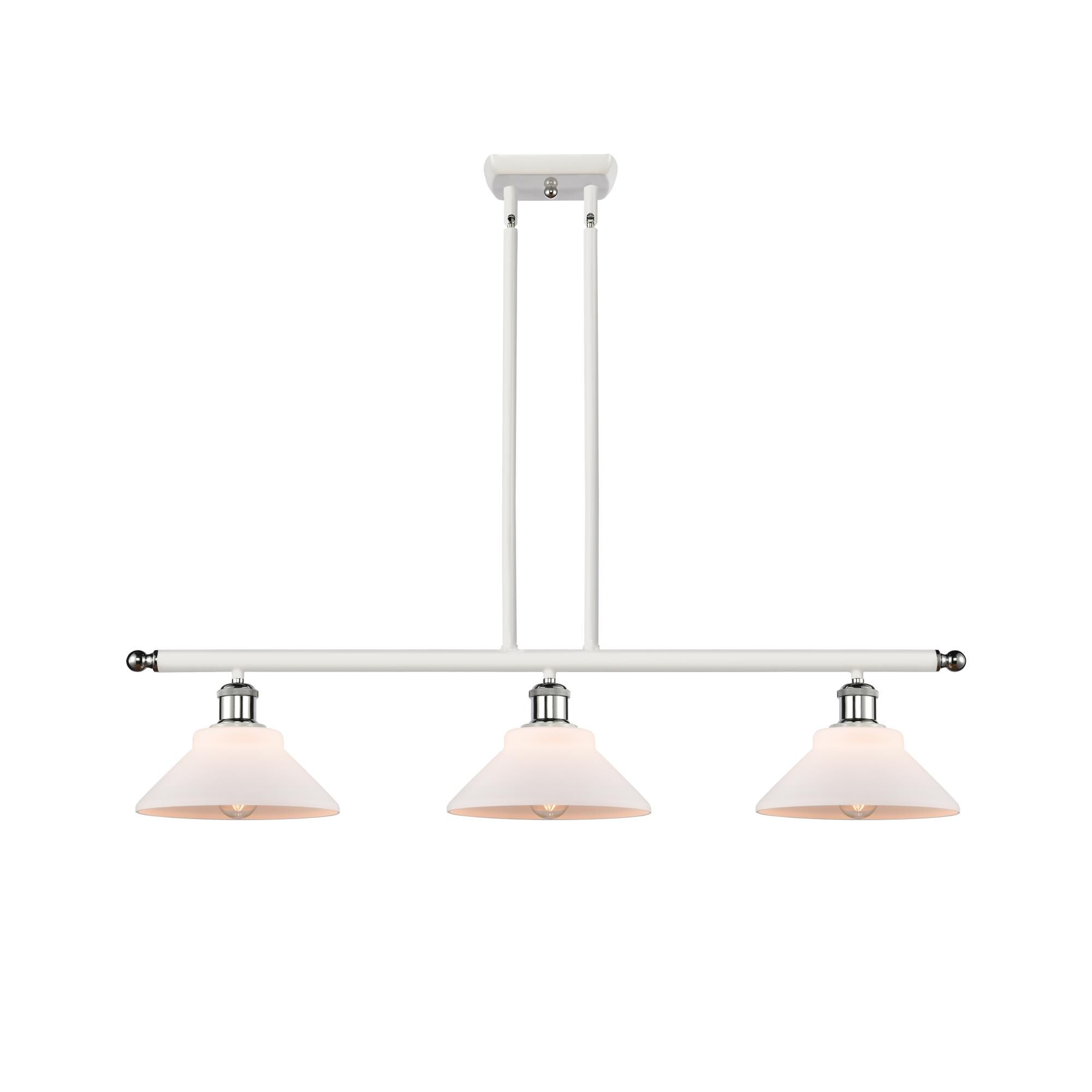 Shown in White And Polished Chrome finish and Disc glass and Glass shade and Polished Chrome accent