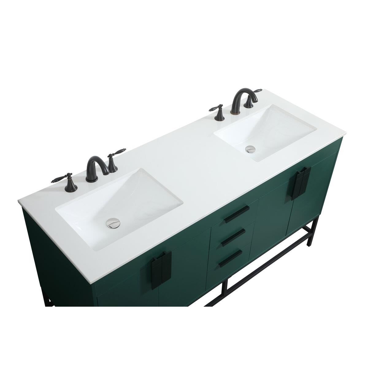 Shown in Green finish and Without Backsplash accent