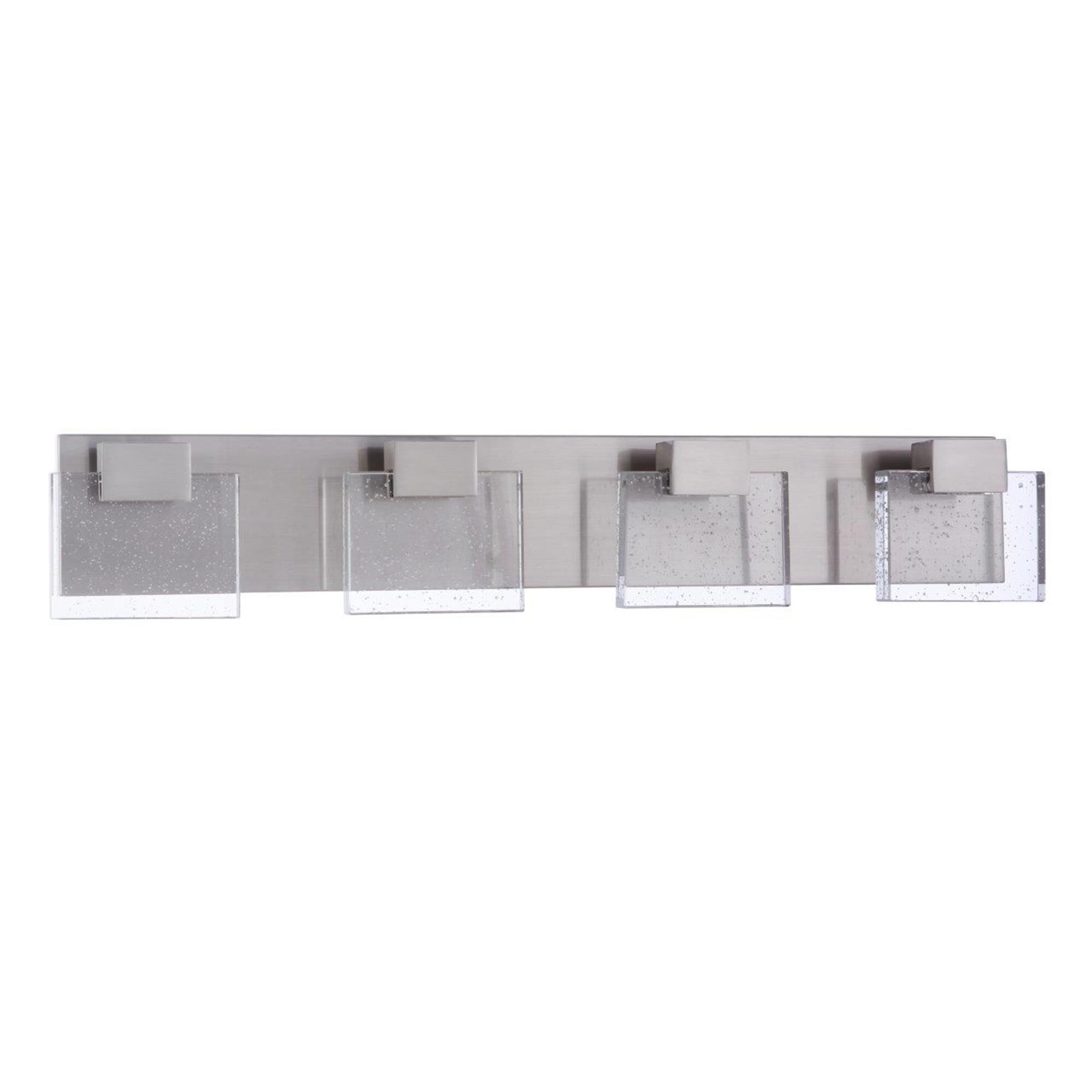 Shown in Brushed Polished Nickel finish and Seeded glass