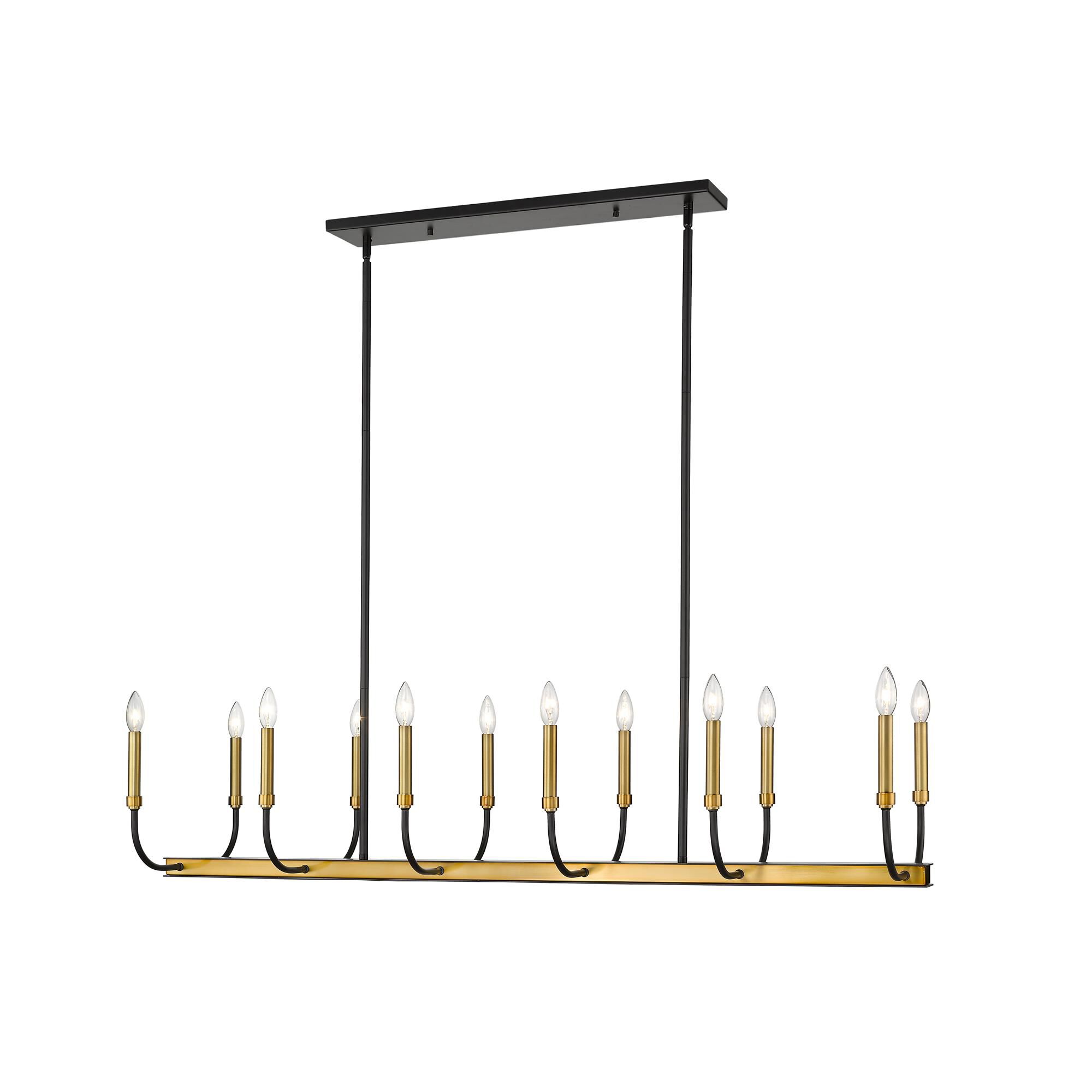 Shown in Matte Black + Olde Brass finish and --- glass and --- shade