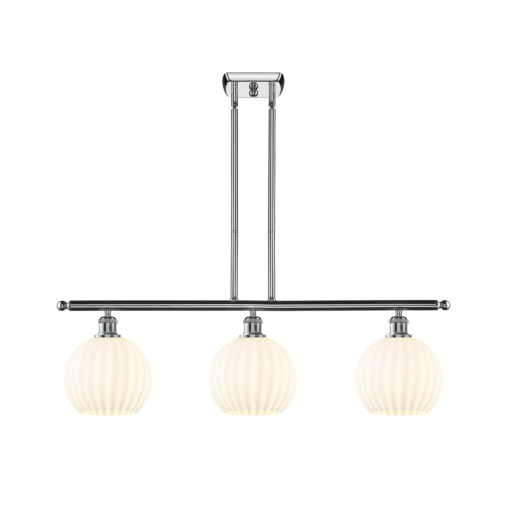 Shown in Polished Chrome finish and White Venetian glass