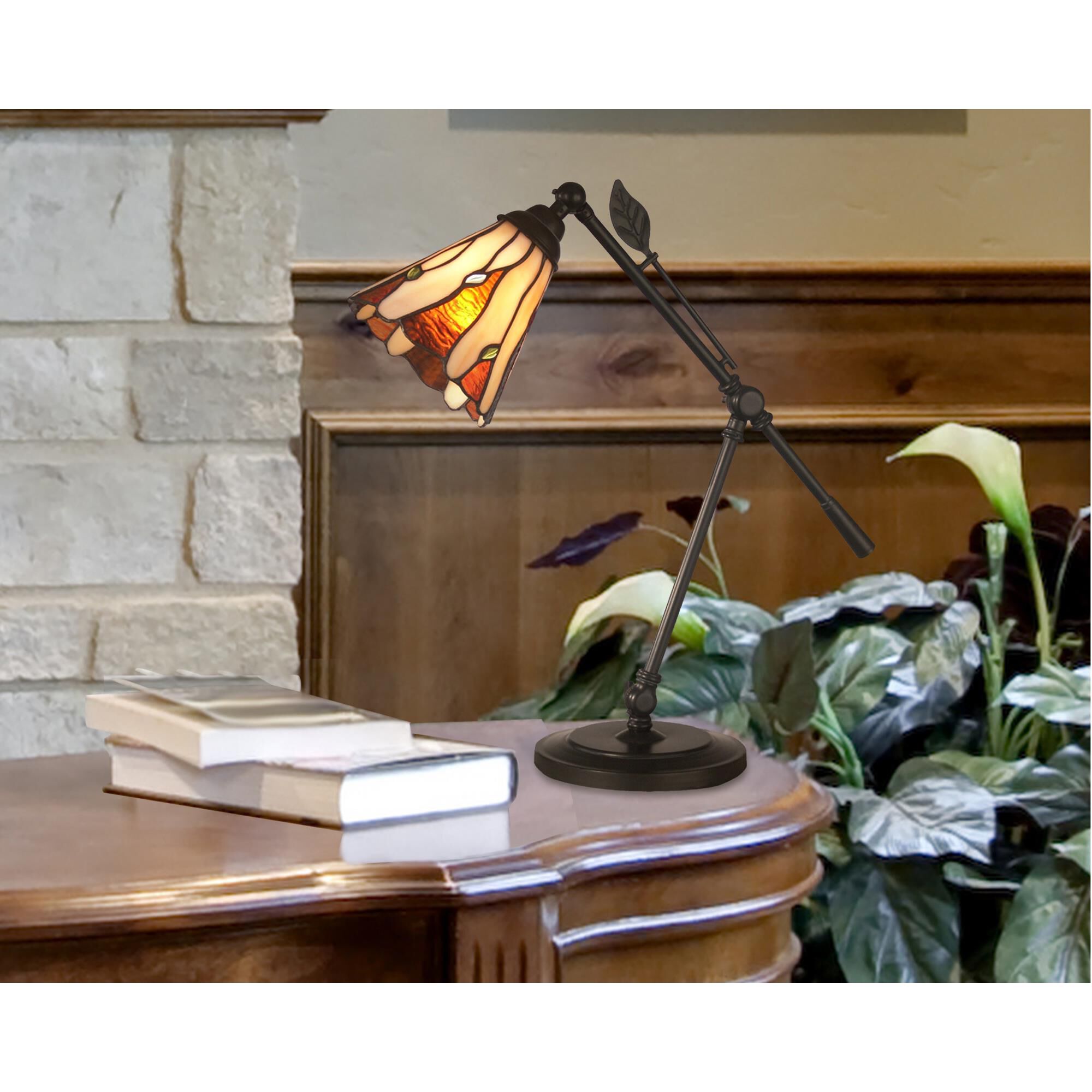 Tiffany Leaf 18 Inch Desk Lamp by Dale Tiffany