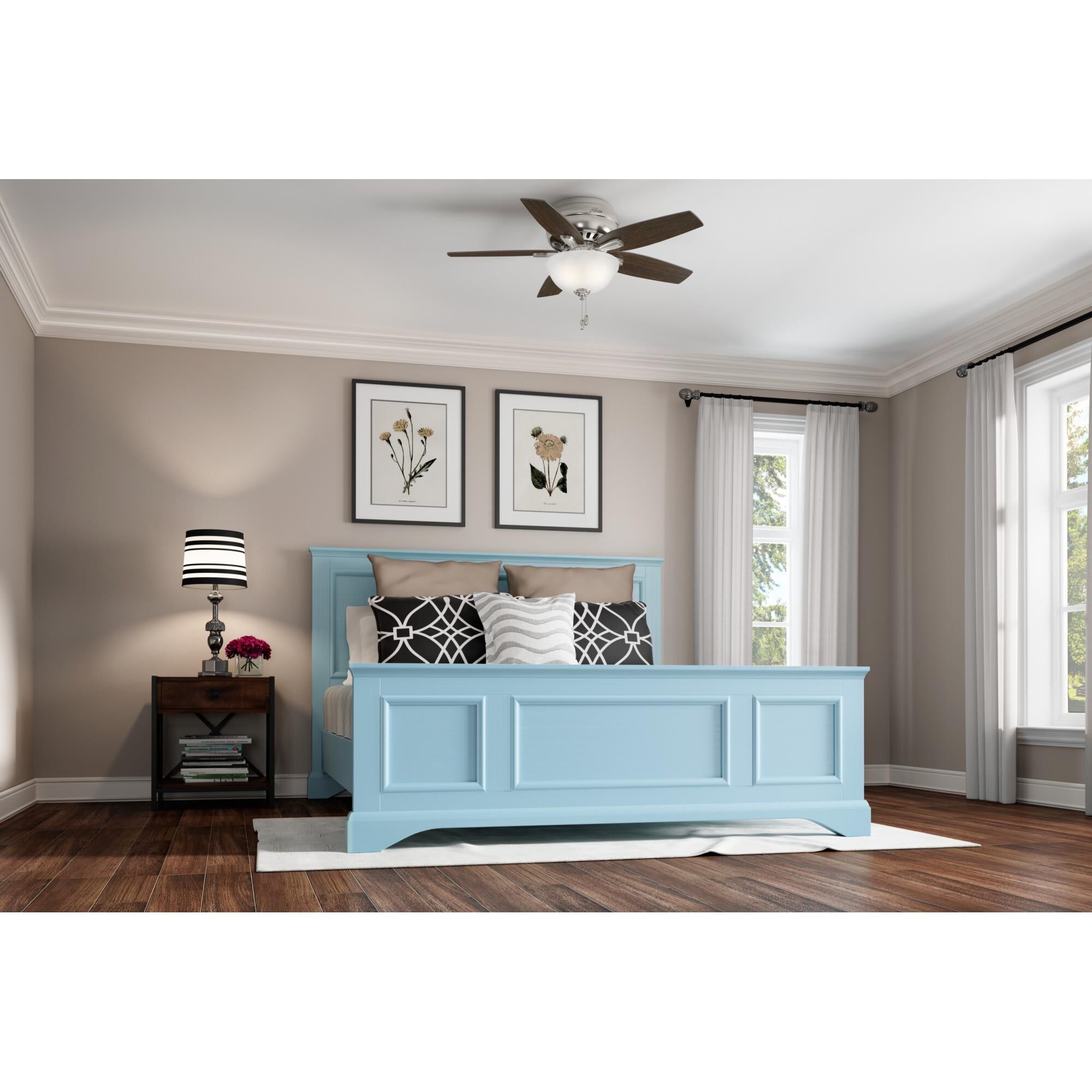 Shown in Brushed Nickel finish and Painted Cased White glass