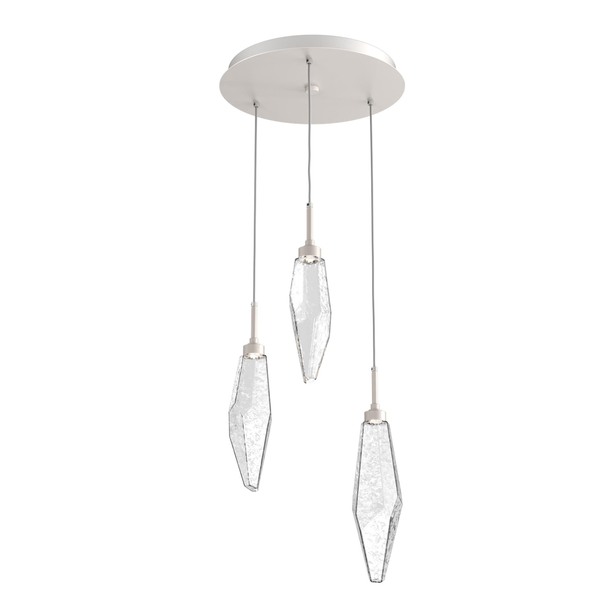 Shown in Metallic Beige Silver finish and Chilled Clear glass