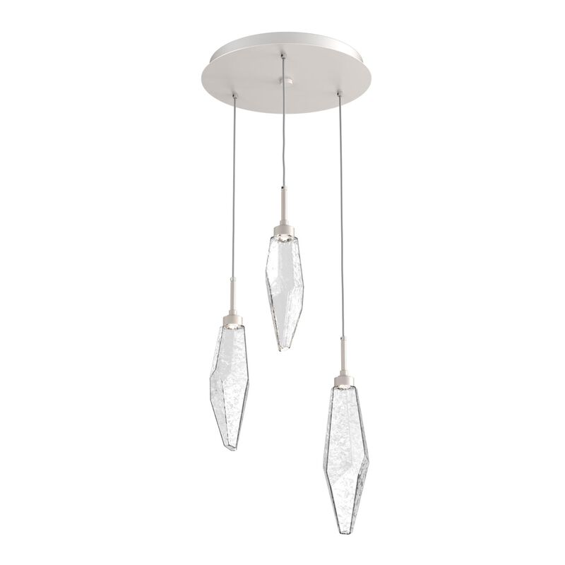 Rock Crystal 17 Inch 3 Light Multi Light Pendant by Hammerton Studio