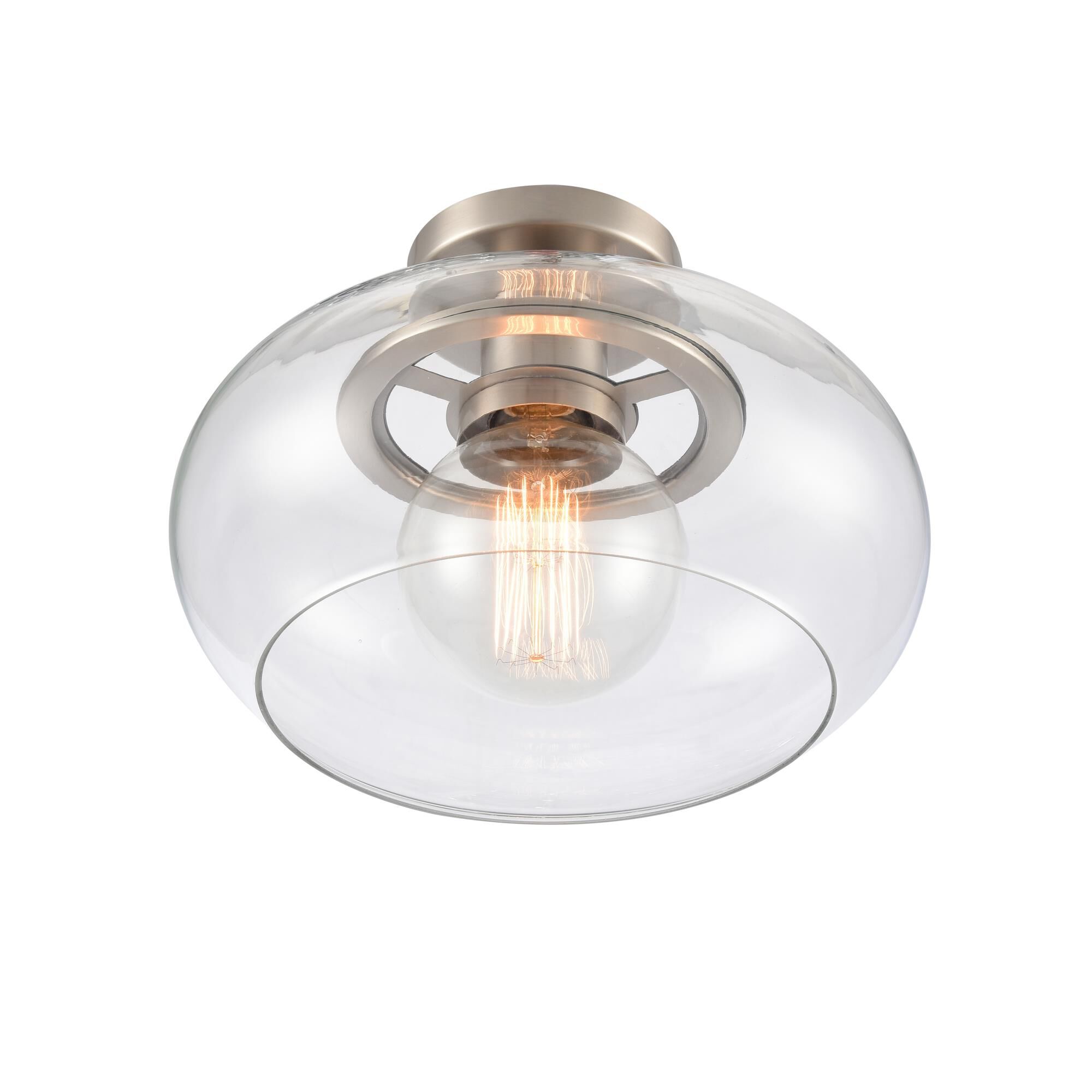 Shown in Antique Nickel finish and Clear Handblown  Shade glass and Clear Handblown Glass shade