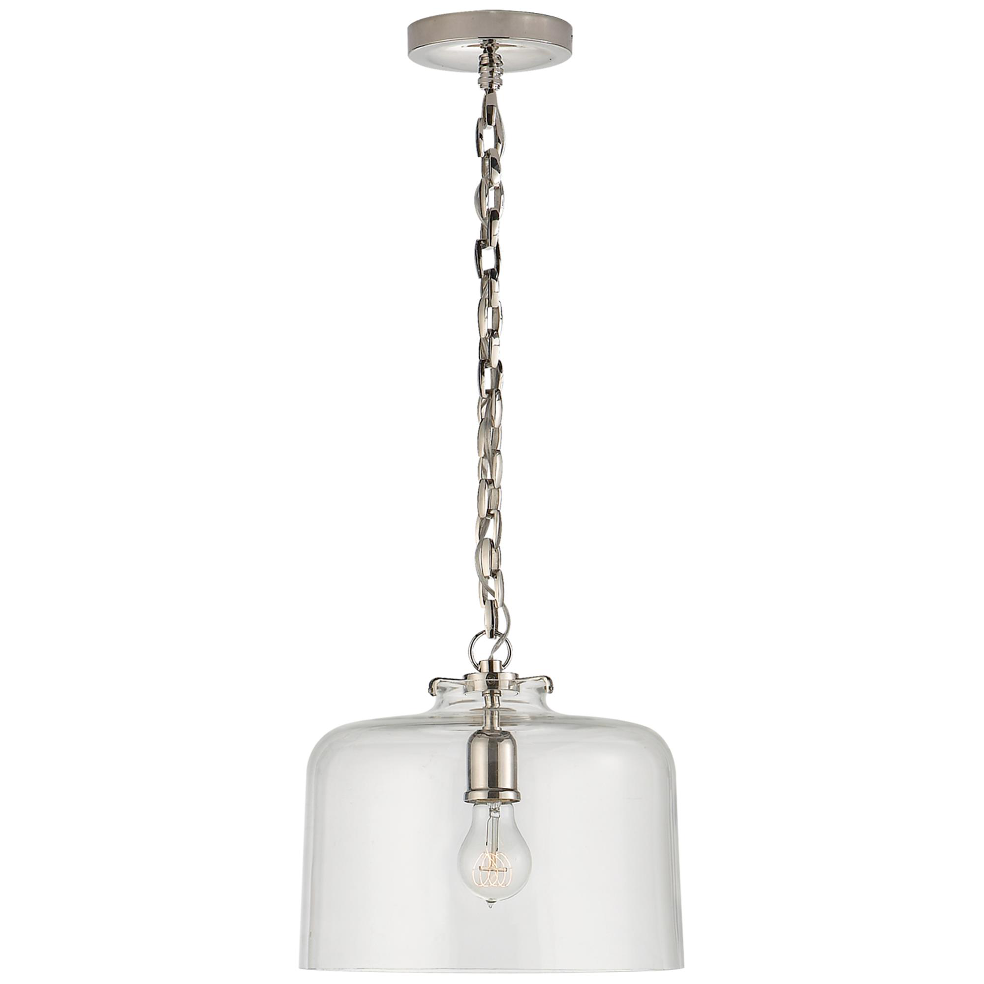 Shown in Polished Nickel finish and Clear glass