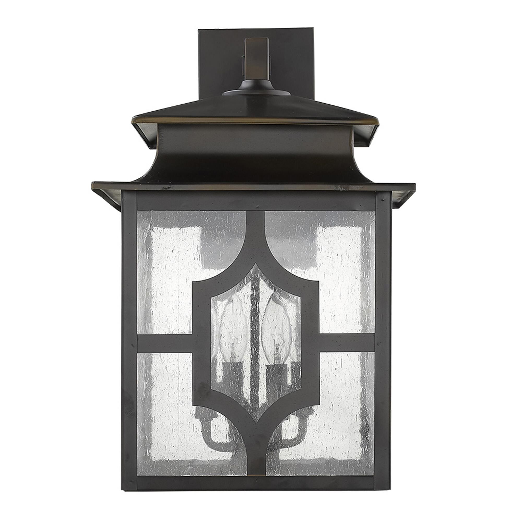 Shown in Oil-Rubbed Bronze finish and Clear glass and Clear, Seedy Glass Panes shade