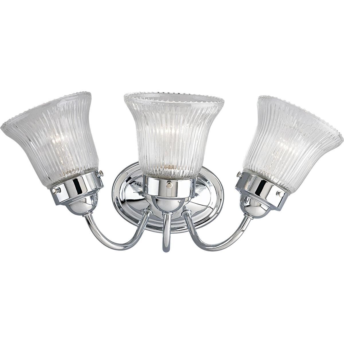 Fluted Glass 16 Inch 3 Light Bath Vanity Light by Progress Lighting