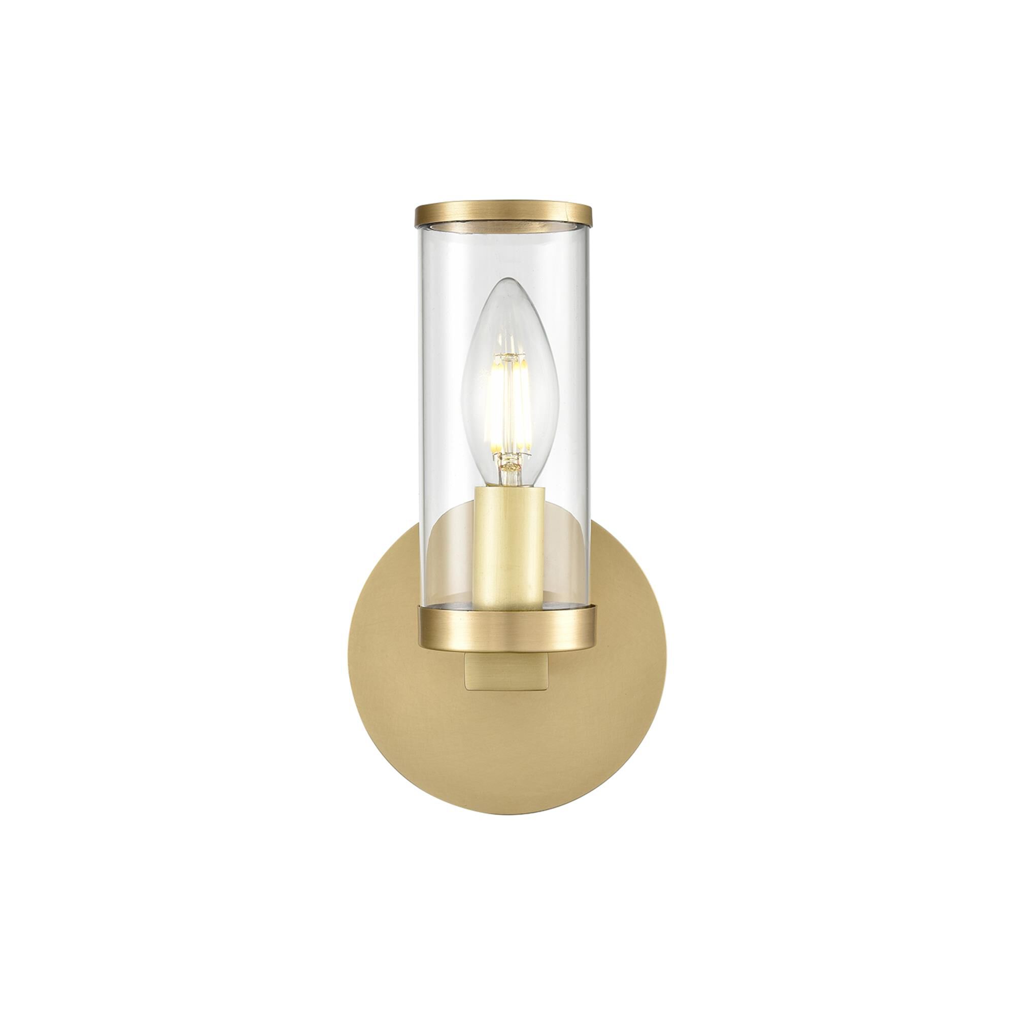 Shown in Brass finish and 0.0 crystal and Clear glass and 0.0 shade